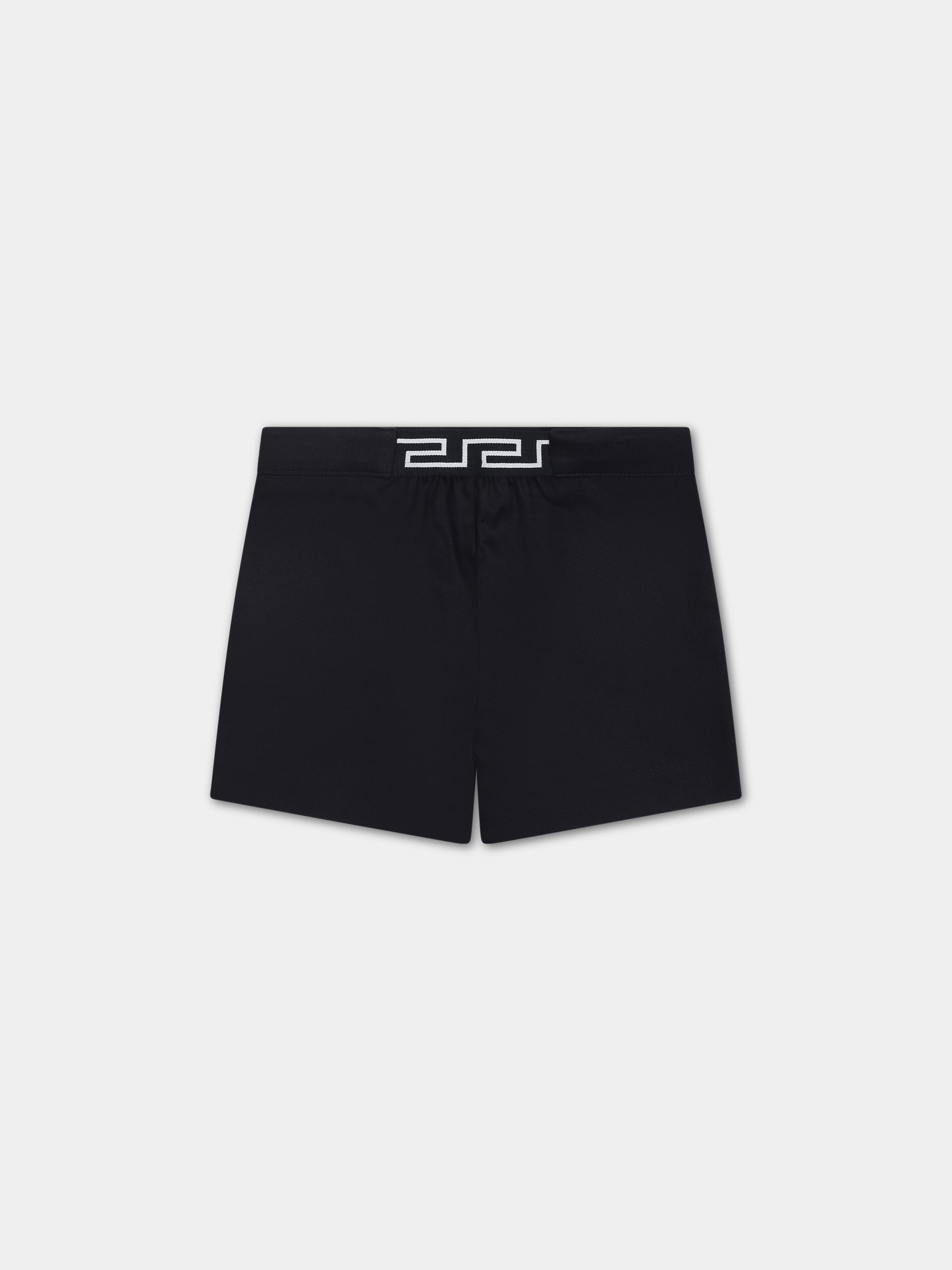 Shorts blu per neonata con bottoni oro,Versace,1014019 1A09209 1U830