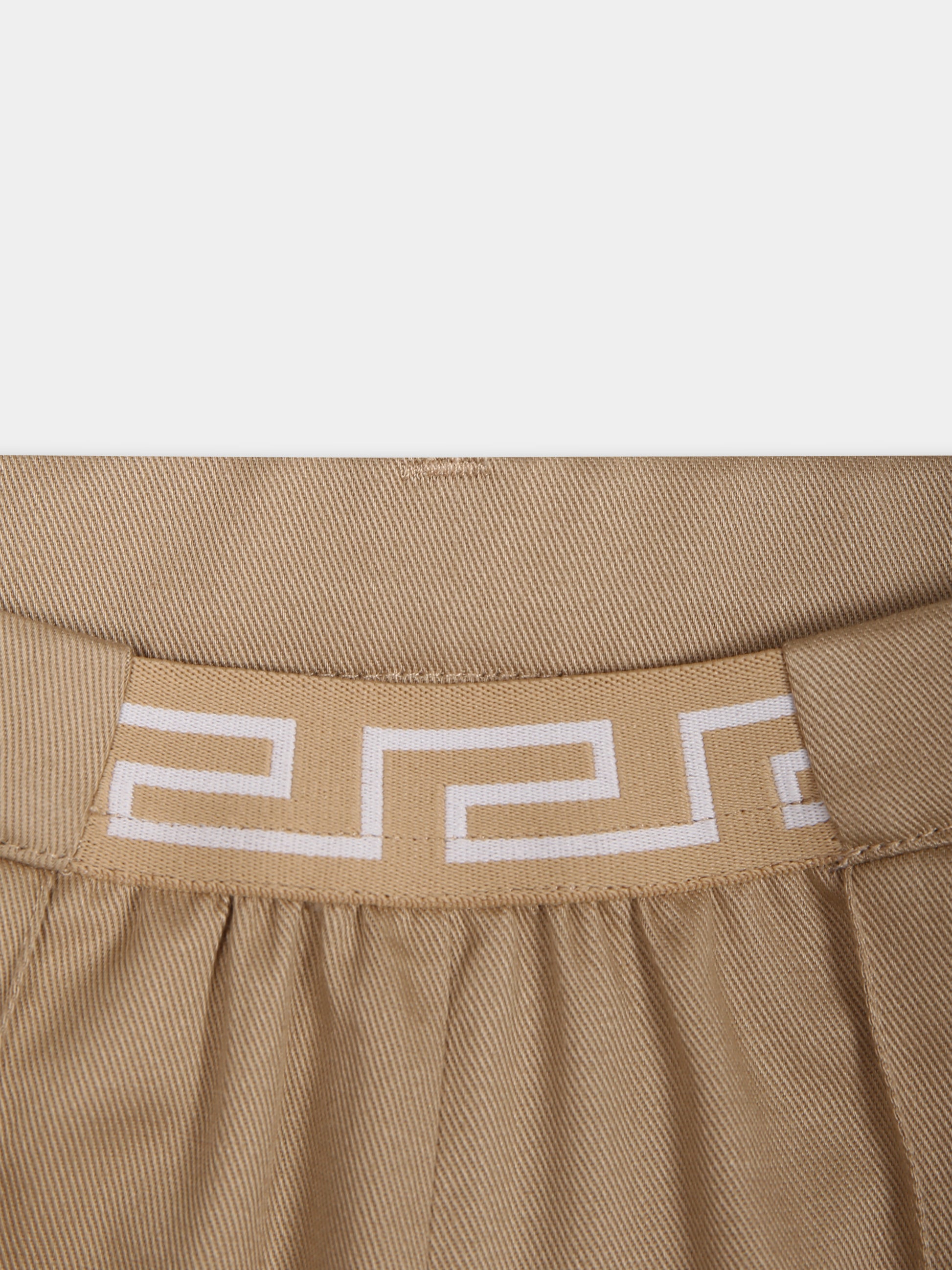 Pantaloni beige per neonato con logo,Versace,1012733 1A09209 1K020