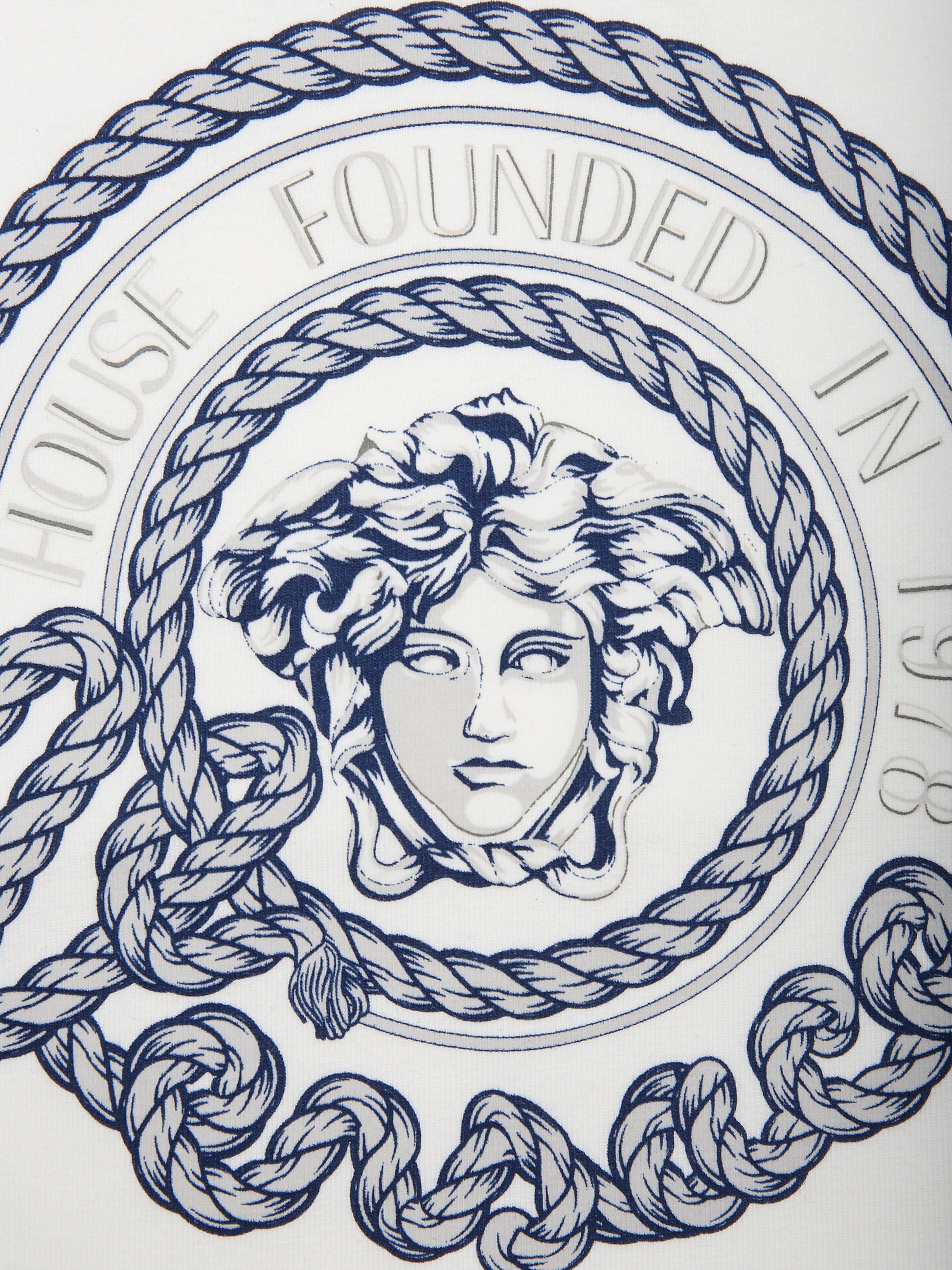 T-shirt bianca per neonato con logo Medusa,Versace,1000101 1A09942 2W070