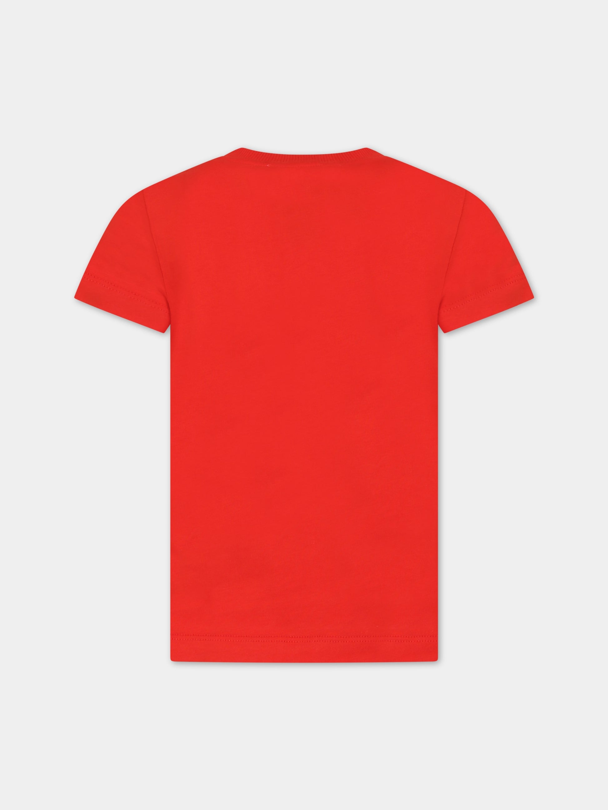 T-shirt rossa per bambini con Teddy Bear marinaio,Moschino Kids,HSM03L LAA02 50109