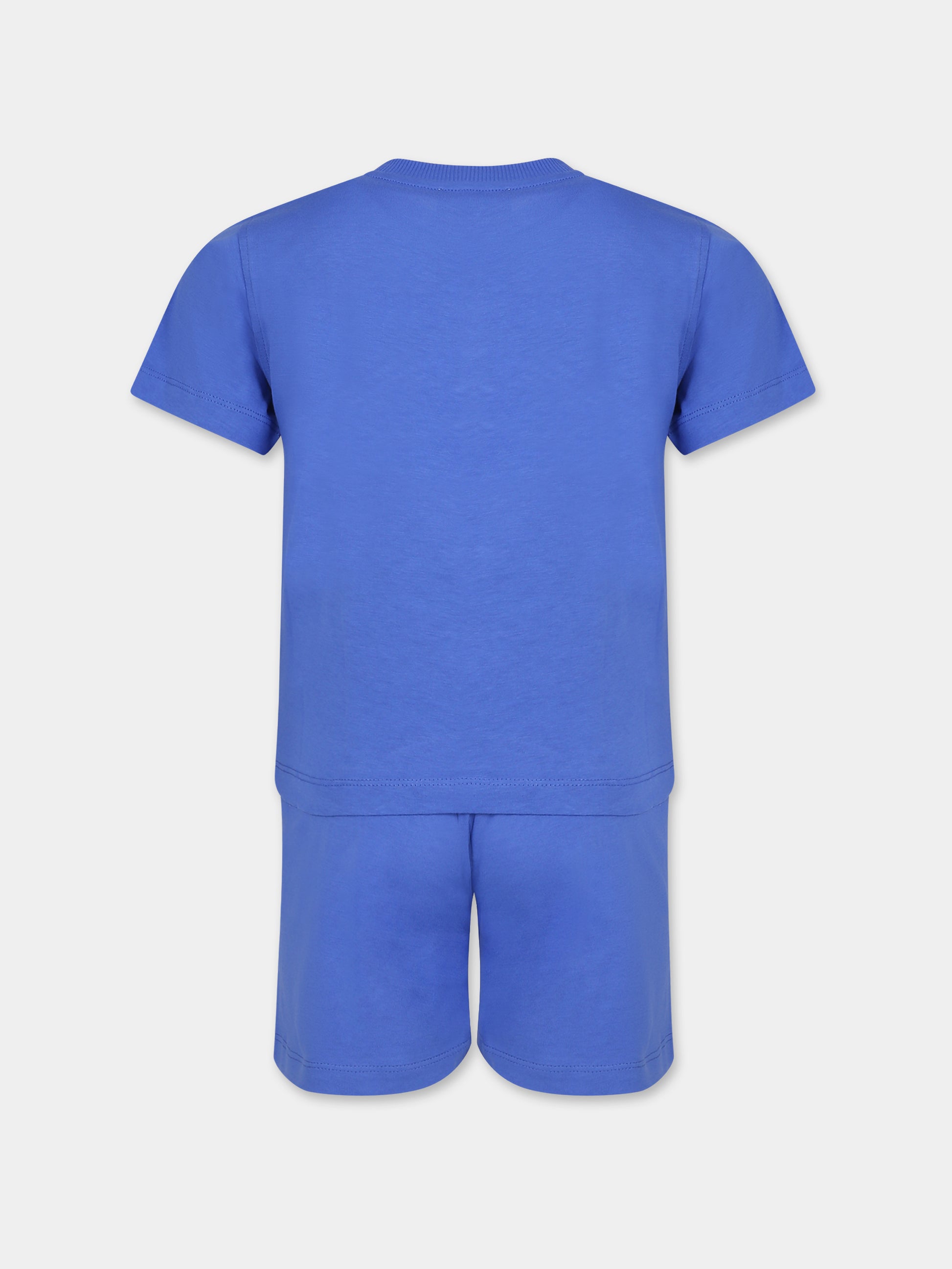 Completo blu per bambino con smile e logo,Moschino Kids,HUG00J LAA23 40640