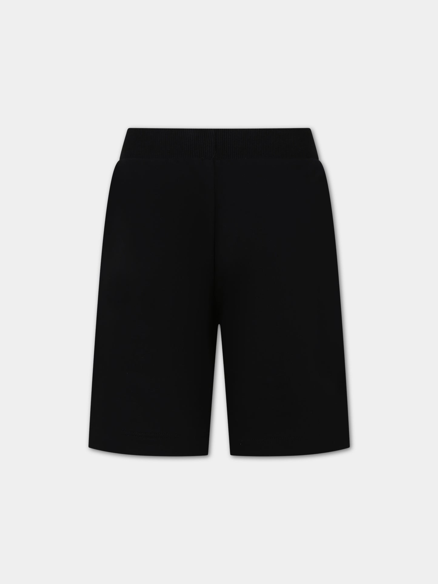 Shorts neri per bambino con smile  elogo,Moschino Kids,HUQ01A LCA32 60100