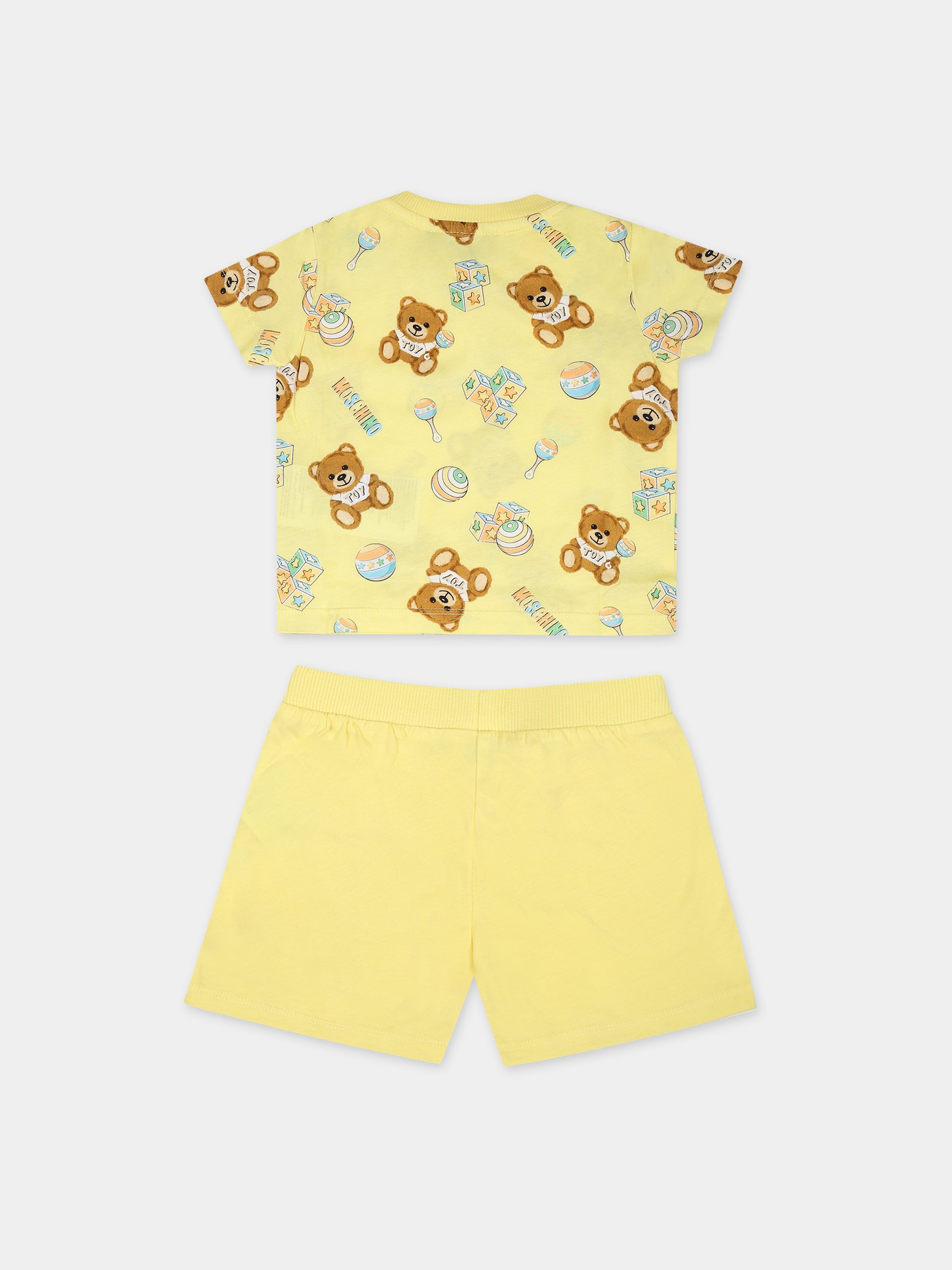 Completo giallo per neonati con Teddy Bear,Moschino Kids,MQG003 LAB59 84490