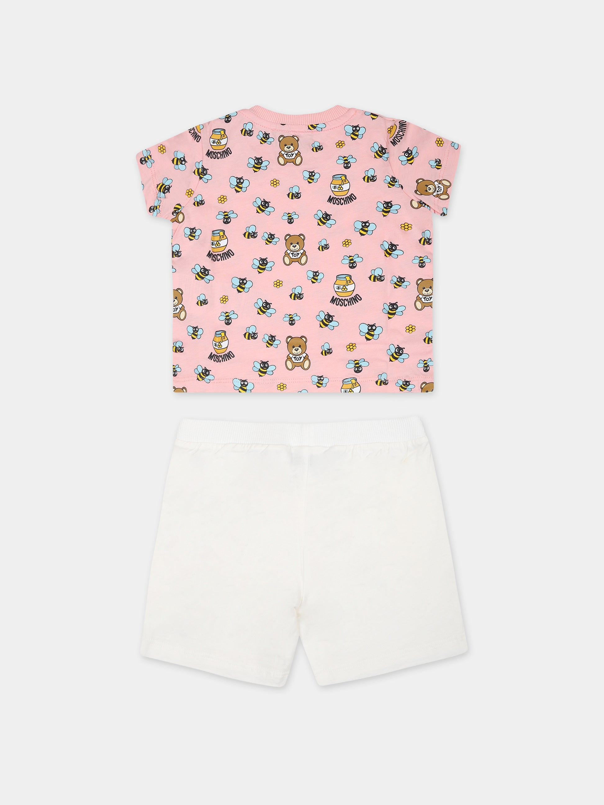 Completo rosa per neonata con Teddy Bear,Moschino Kids,MQG00M LAB60 84618