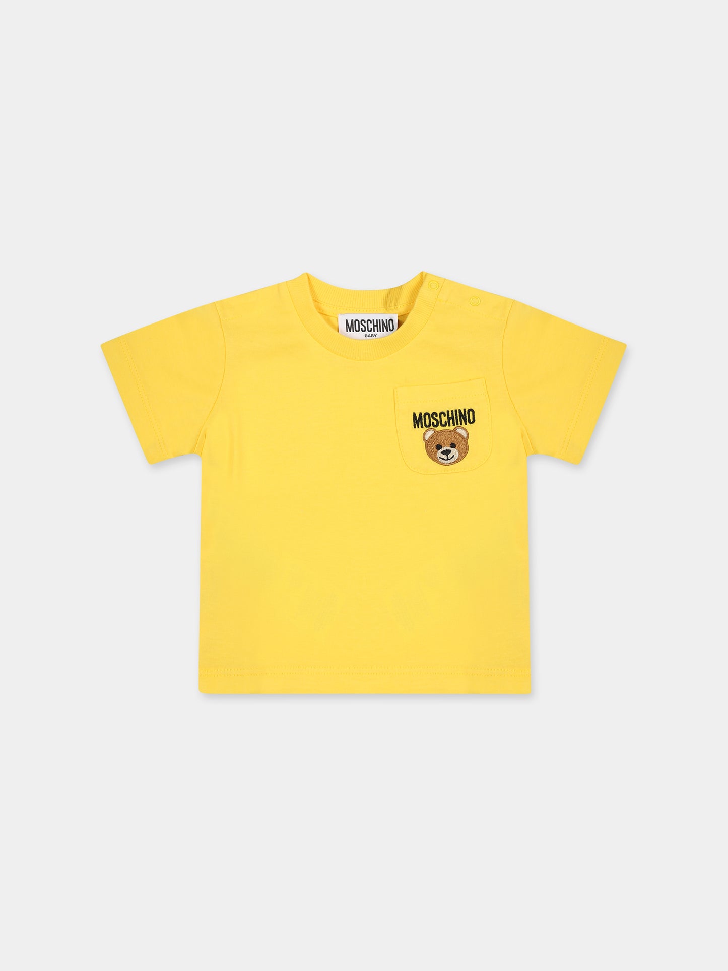 T-shirt gialla per neonati con Teddy Bear,Moschino Kids,MUM03K LAA24 50162