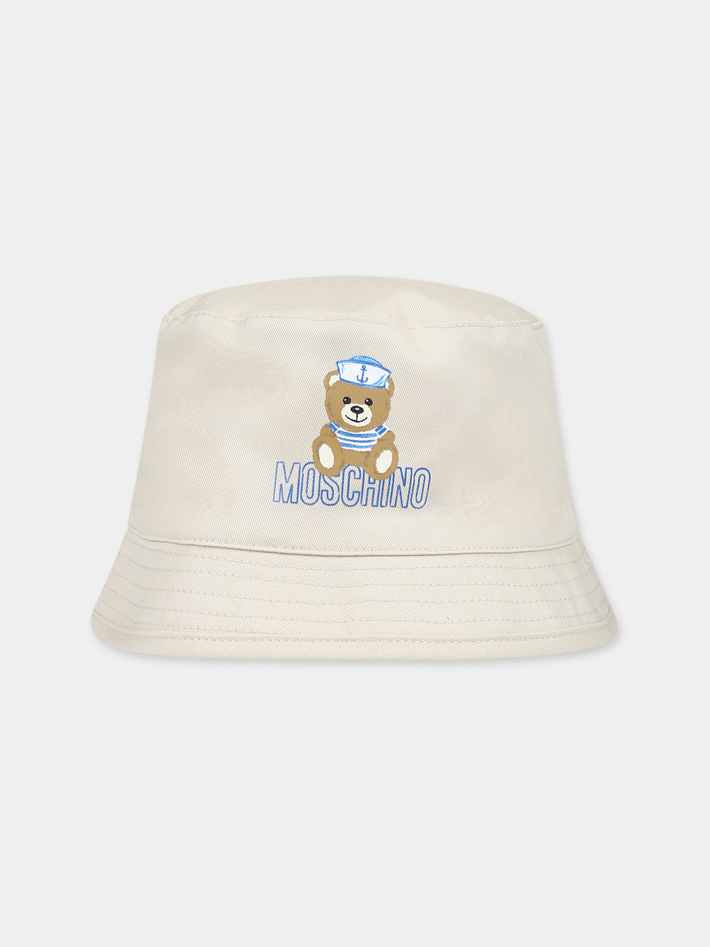 Cloche beige per neonato con Teddy Bear,Moschino Kids,MUX04A LPC04 20310