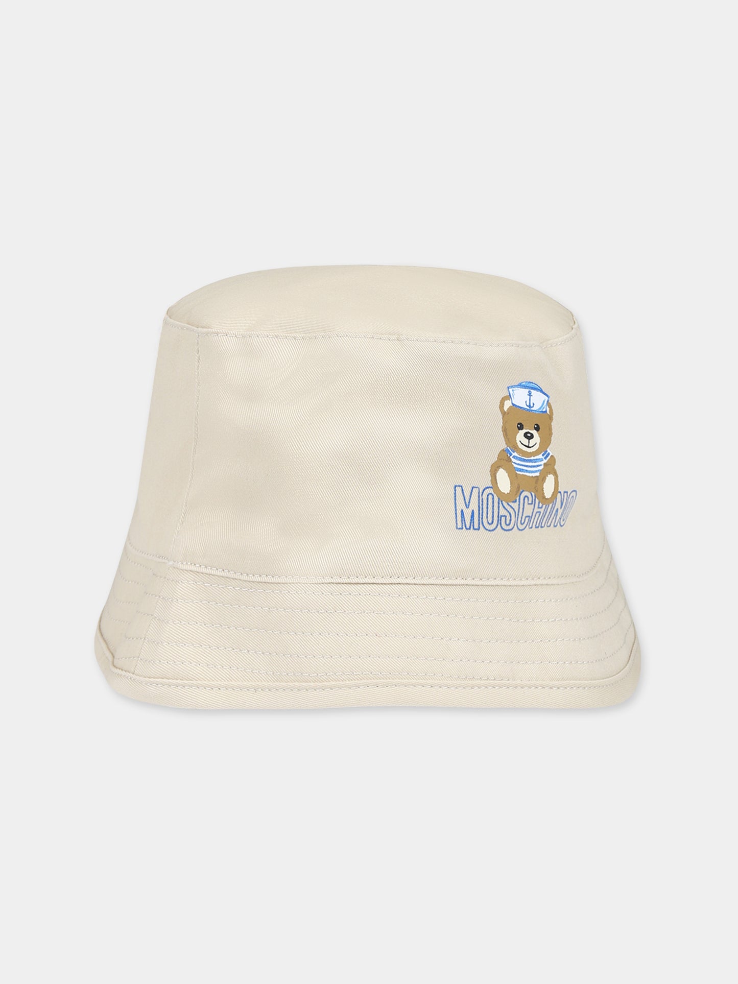 Cloche beige per neonato con Teddy Bear,Moschino Kids,MUX04A LPC04 20310