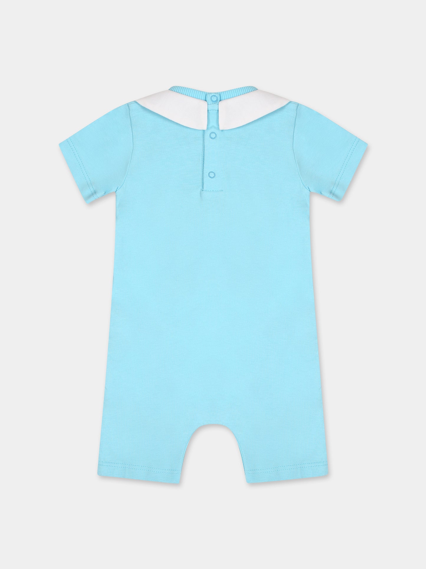 Set celeste per neonato con Teddy Bear e  logo,Moschino Kids,MUY04S LAA27 41020