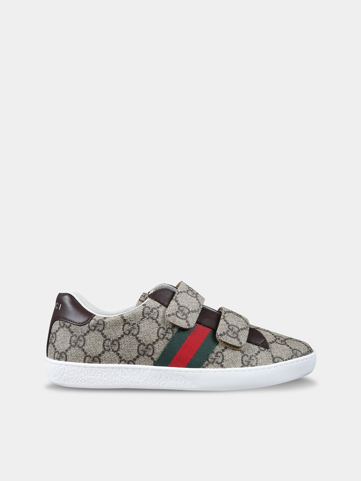 Sneakers marroni neonato con logo GG all-over,Gucci Kids,463091 FACYF 9753