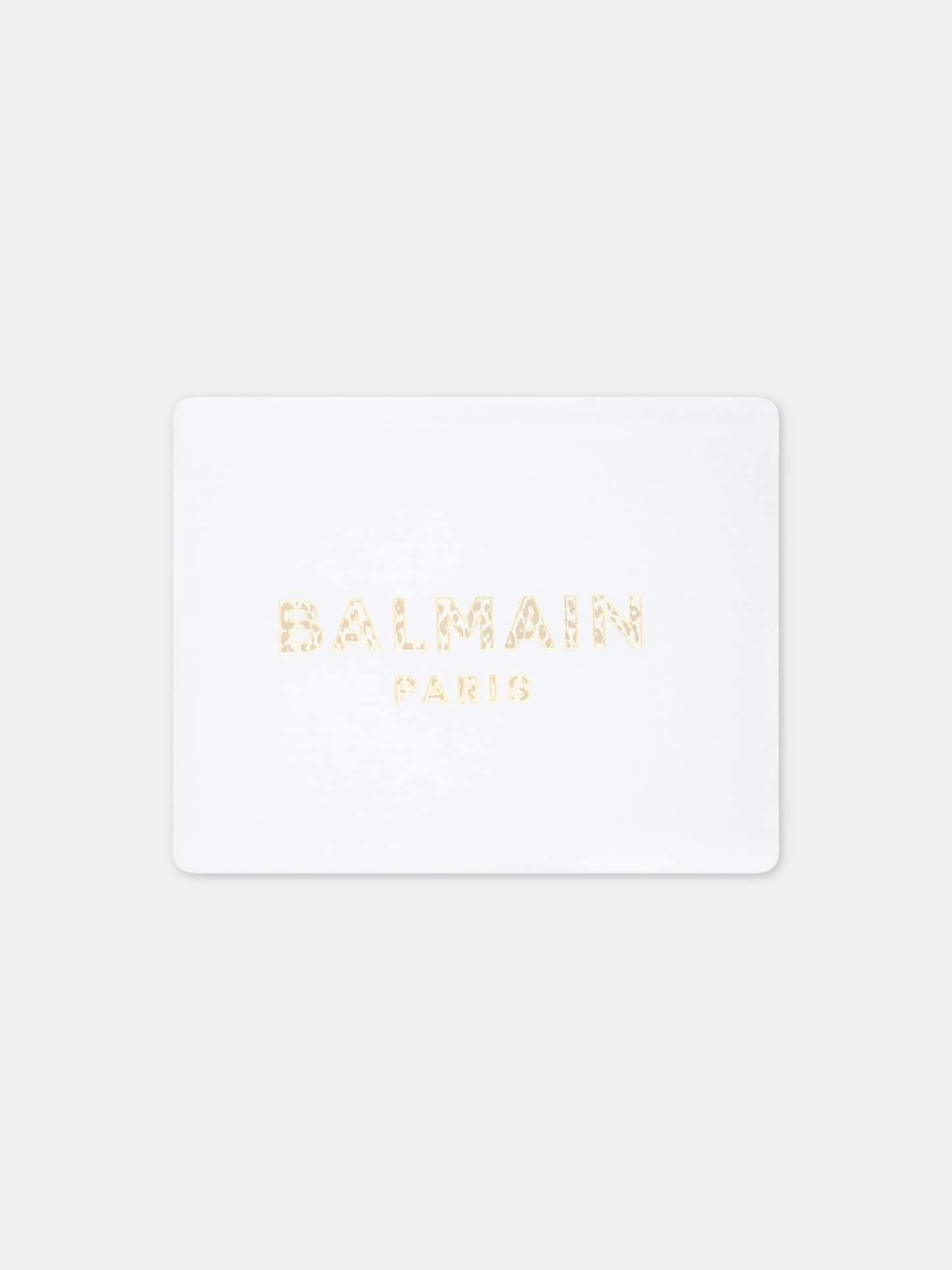 Coperta bianca per neonati con logo,Balmain Kids,BS0640 J0177 100BG
