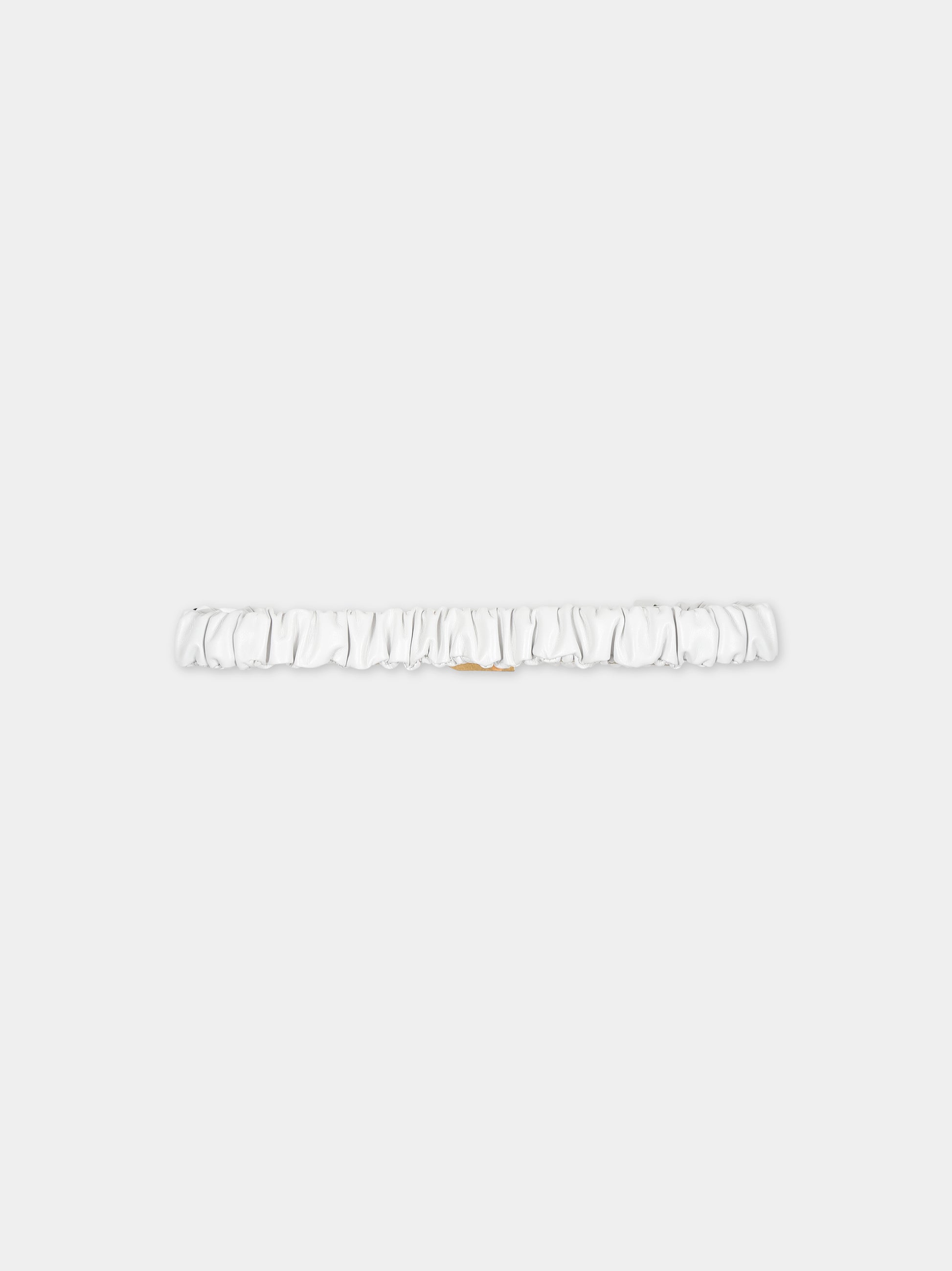 Cintura bianca per bambina con logo,Balmain Kids,BS0B11 Z1371 100AG