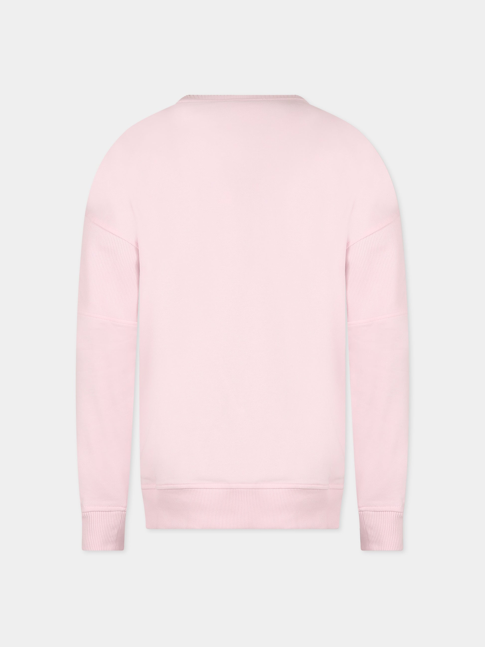 Felpa rosa per bambina con logo,Balmain Kids,BS4Q20 Z0081 540NE