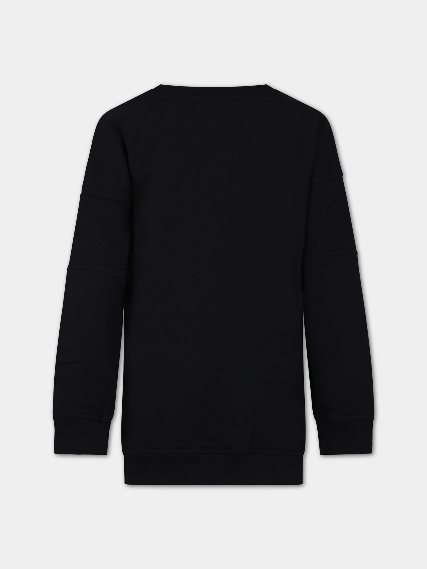 Vestito nero per bambina con logo,Balmain Kids,BS4Q20 Z0081 930NE