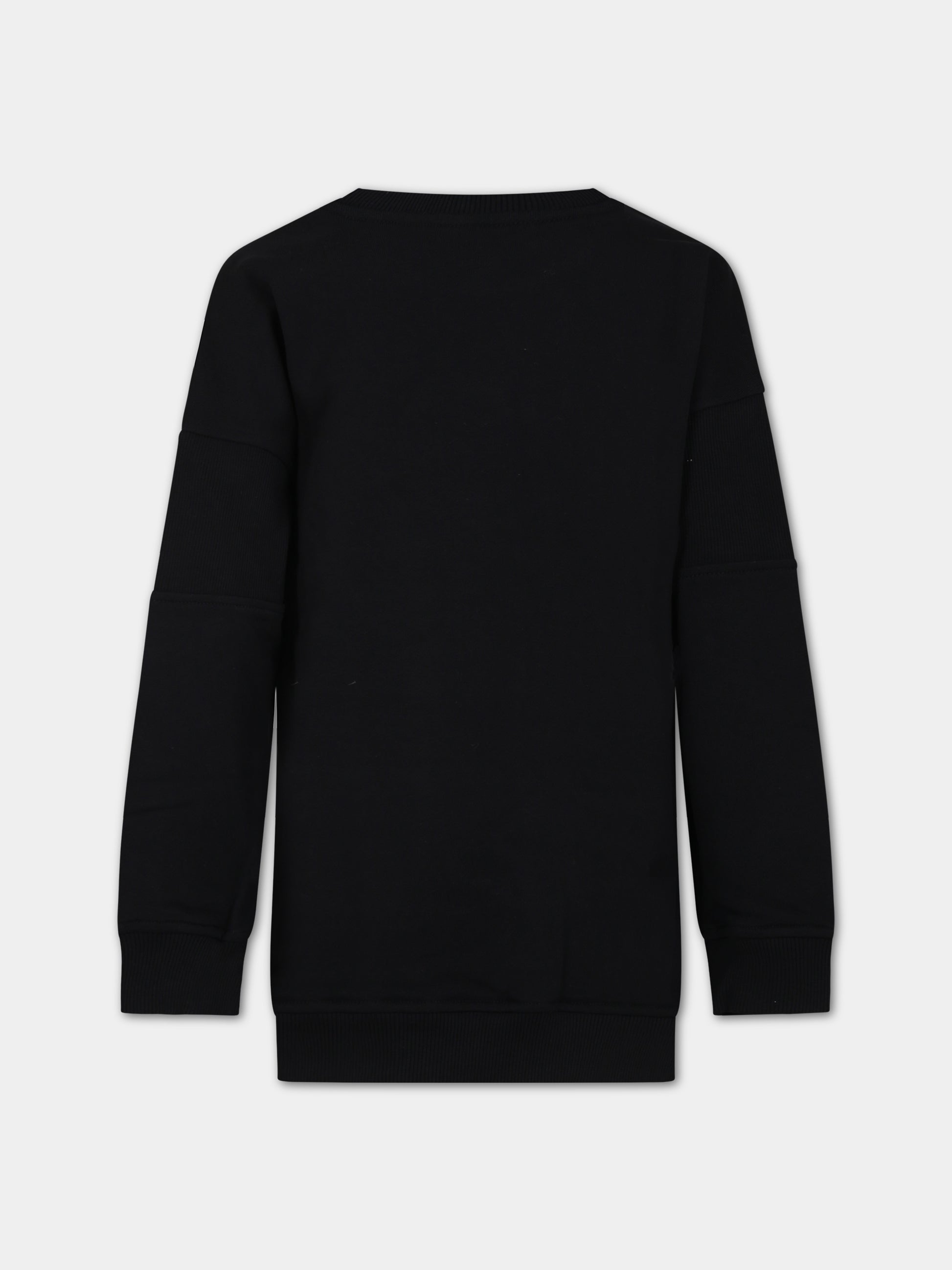 Vestito nero per bambina con logo,Balmain Kids,BS4Q20 Z0081 930NE