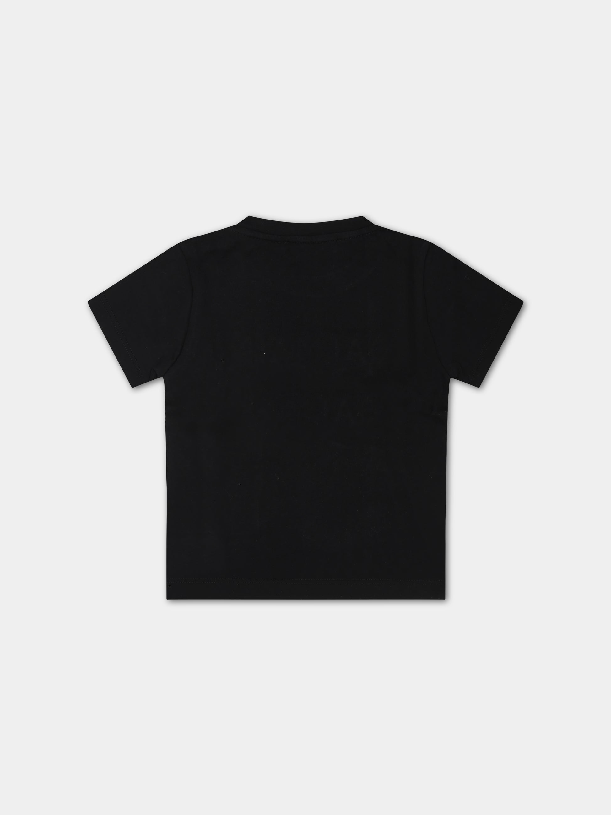 T-shirt nera per neonata con logo,Balmain Kids,BS8001 Z0057 930AG