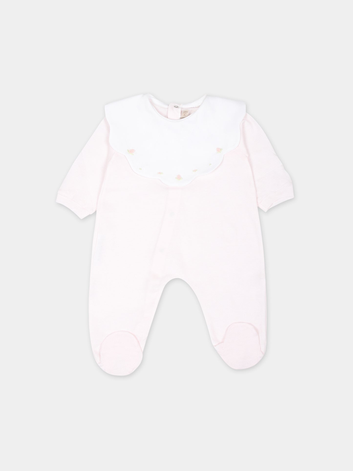 Tutina rosa per neonata con fiori,La Stupenderia,TBTT56N03