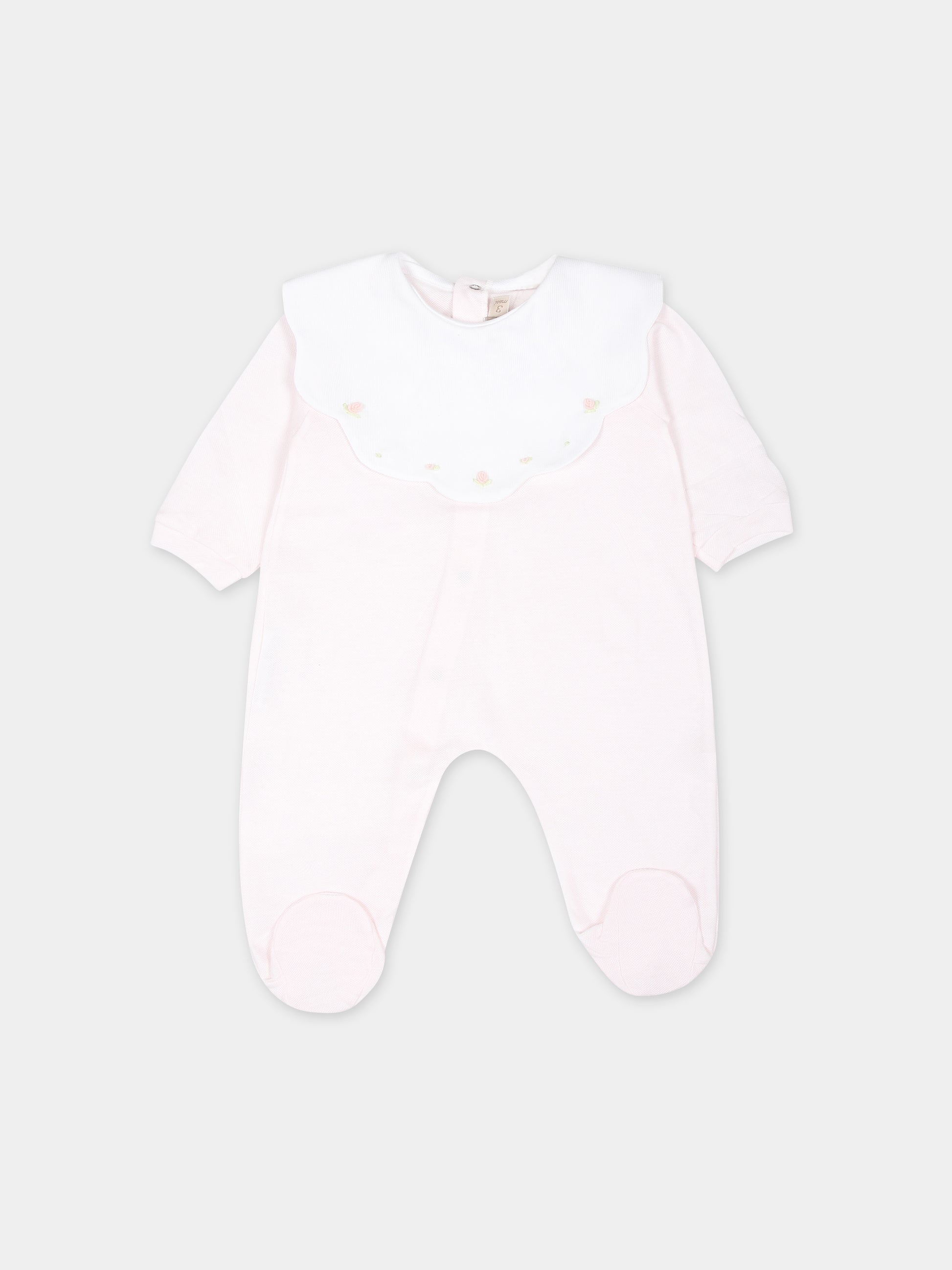 Tutina rosa per neonata con fiori,La Stupenderia,TBTT56N03