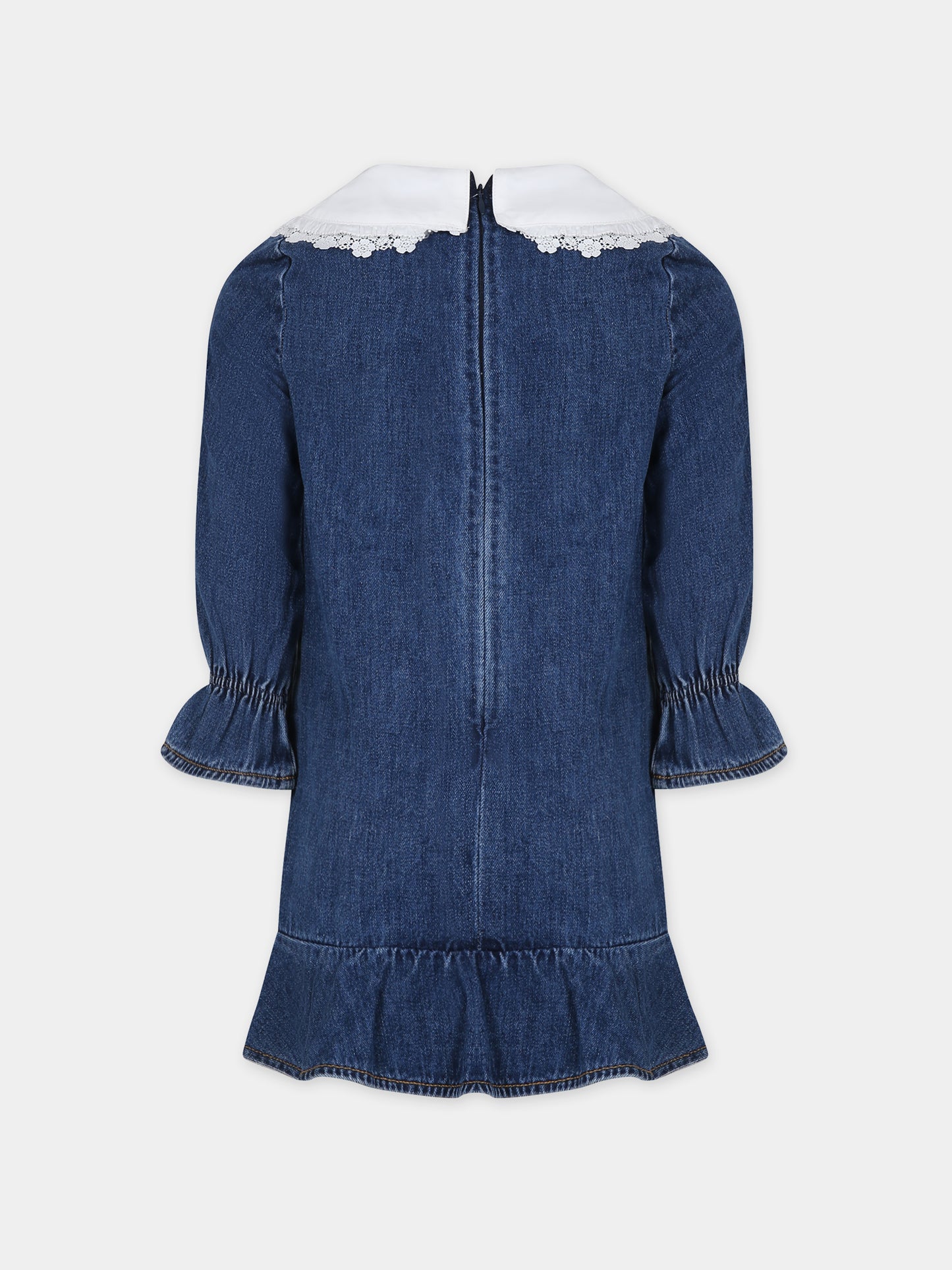 Vestito elegante in denim per bambina,Self-portrait,RS24 703S BL