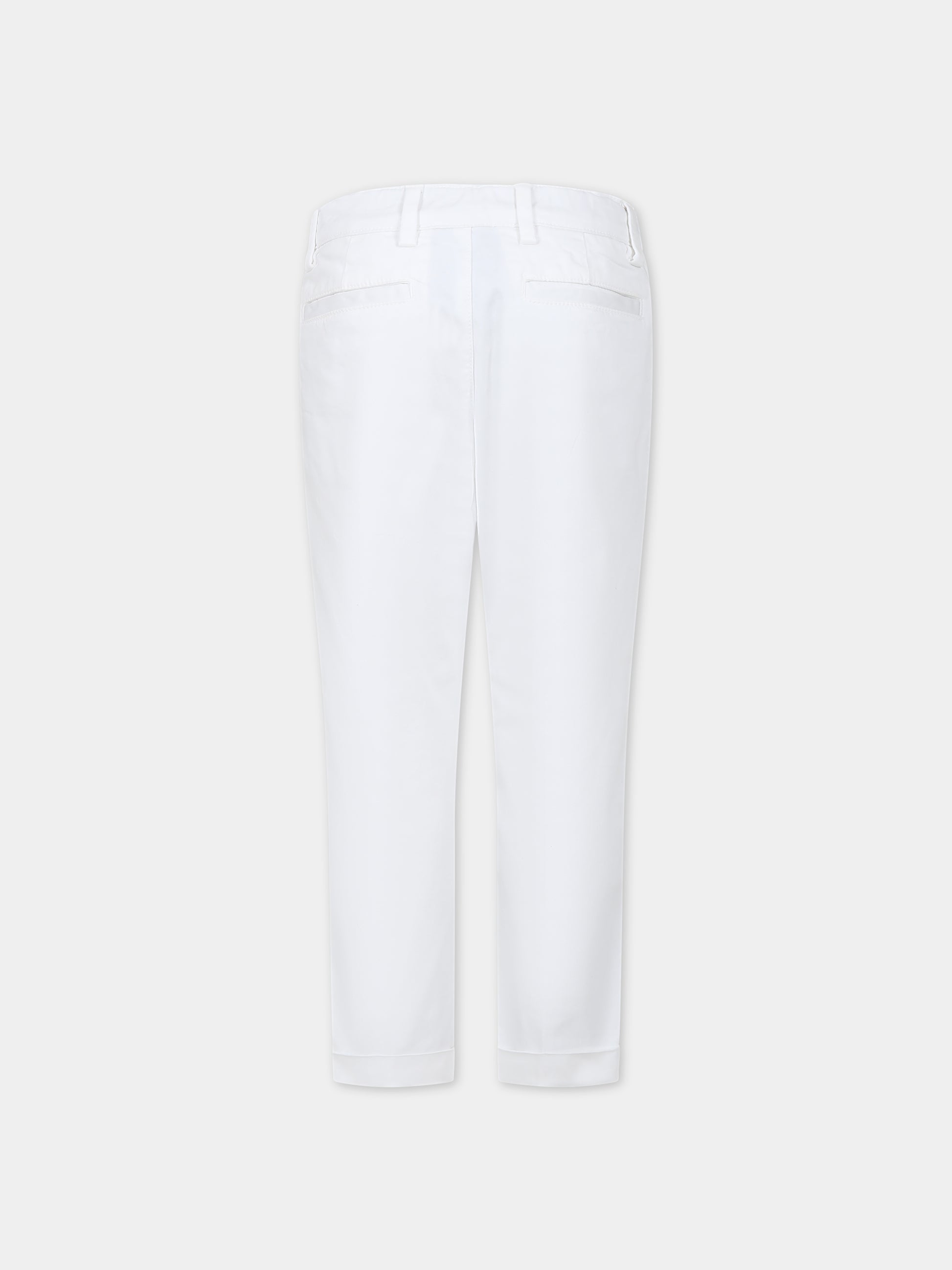 Pantaloni bianchi per bambino con logo,Fay Kids,FS6Q91 Z0224 100