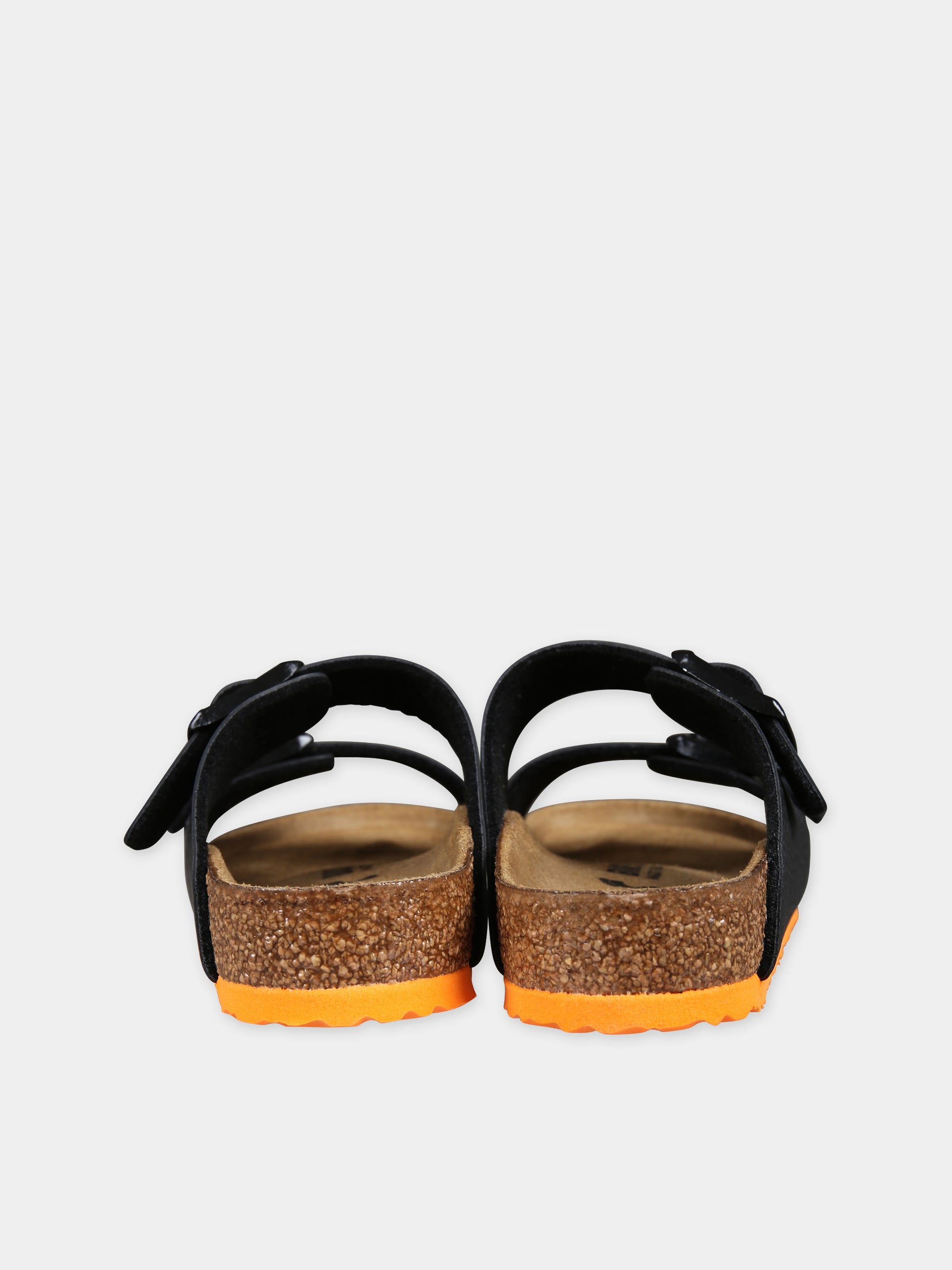 Ciabatte Arizona nere per bambini con logo,Birkenstock,1026833 DESERT SOIL BLACK