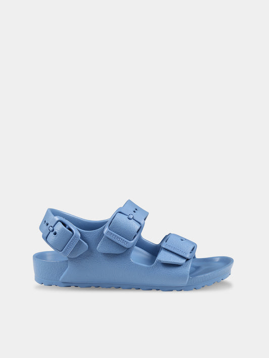 Sandali celesti Milano Eva per bambini con logo,Birkenstock,1026744 ELEMENTAL BLUE