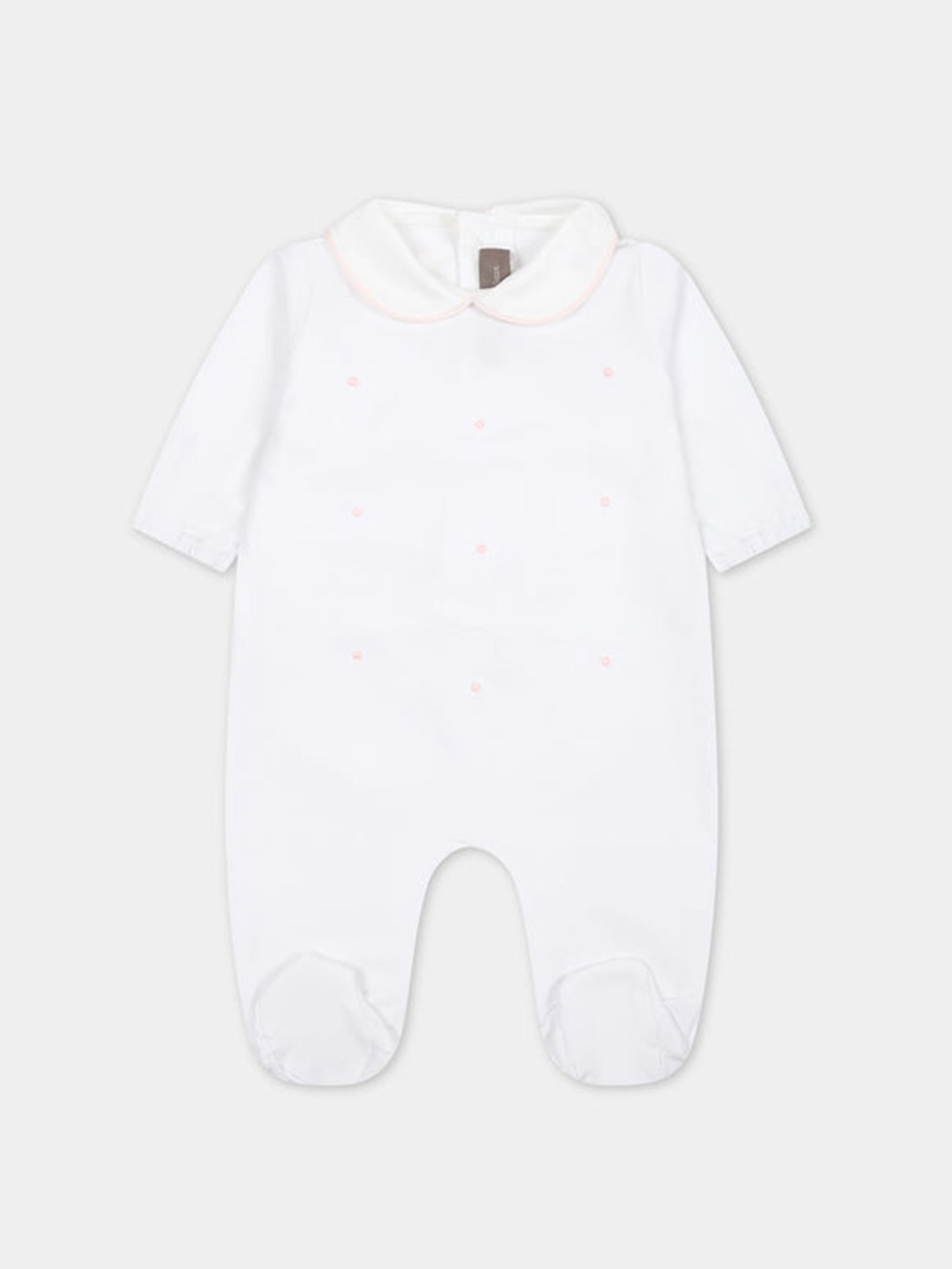 Tutina bianca per neonata con pois,Little Bear,8047 BIANCO/ROSA