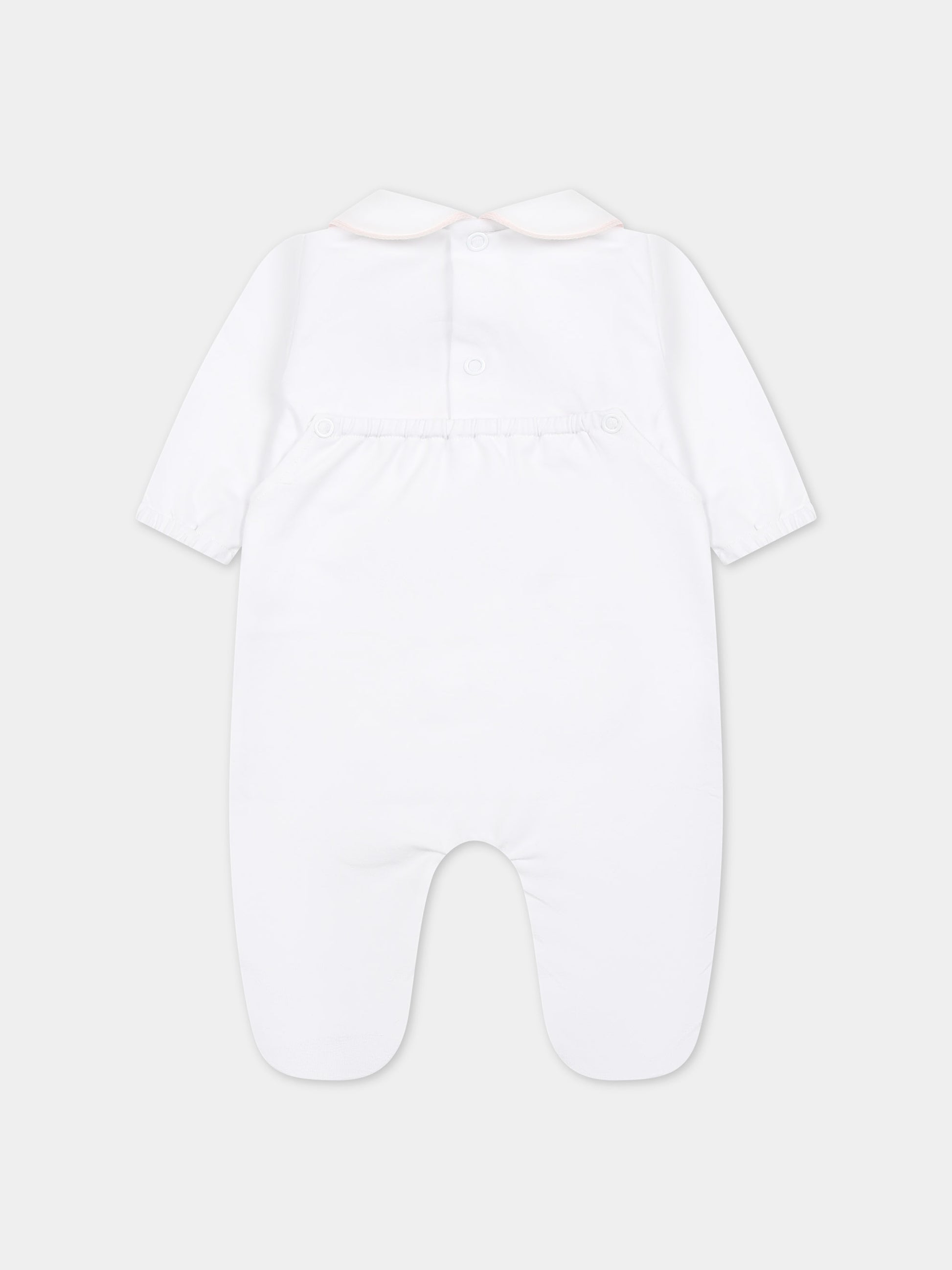 Tutina bianca per neonata con scritta,Little Bear,8044 BIANCO/ROSA