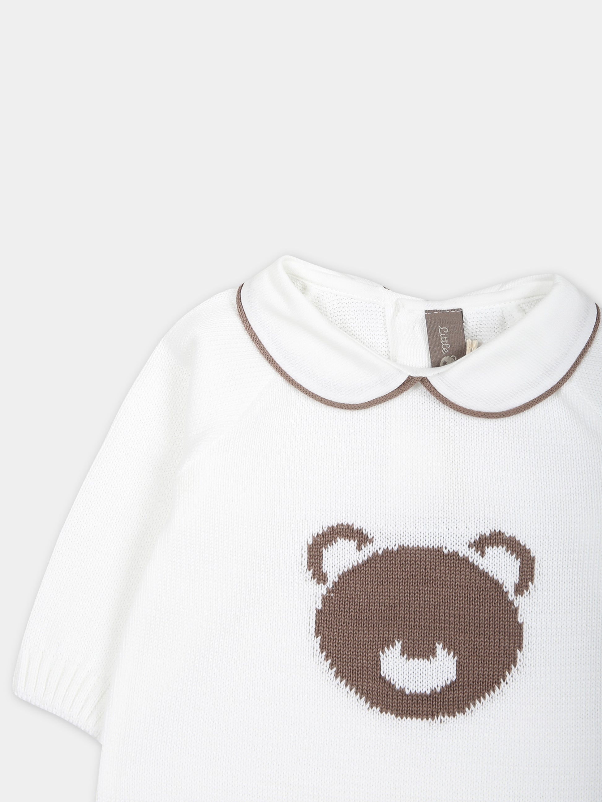 Tutina bianca per neonati,Little Bear,8106 BIANCO/CACAO