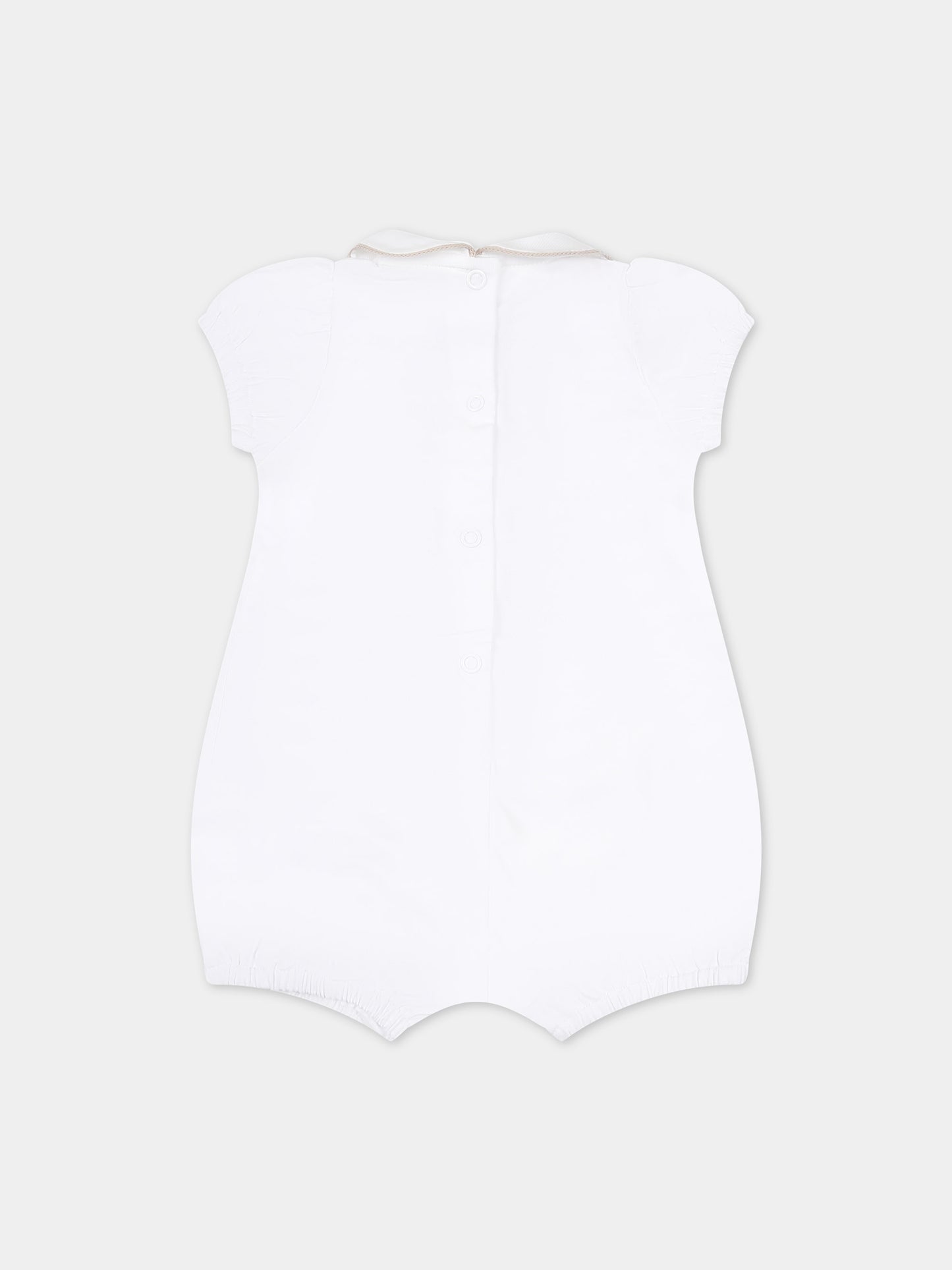 Pagliaccetto bianco per neonati con orso,Little Bear,8056 BIANCO/CORDA