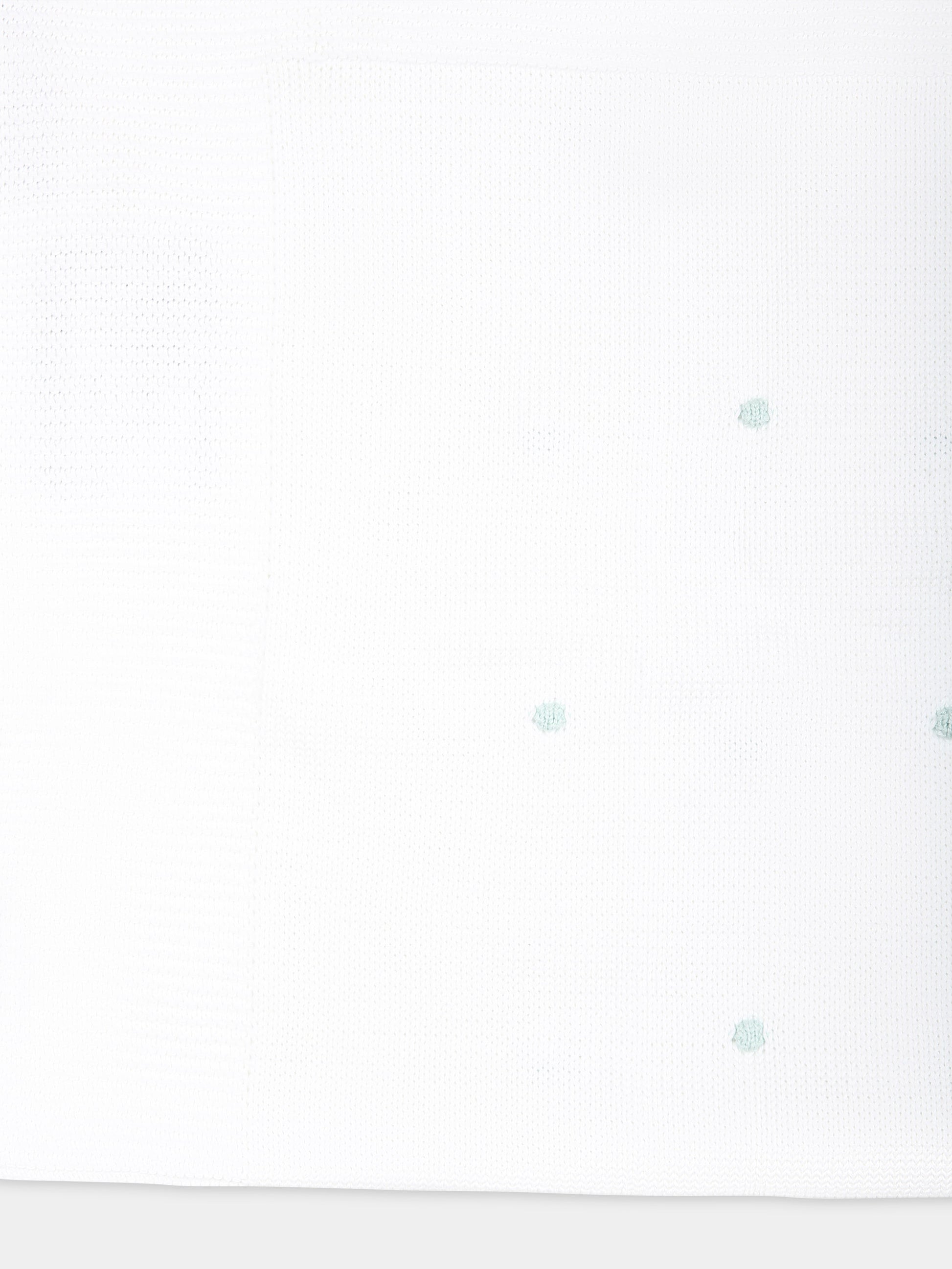 Coperta bianca per neonati con pois verdi,Little Bear,8102 BIANCO/MENTA