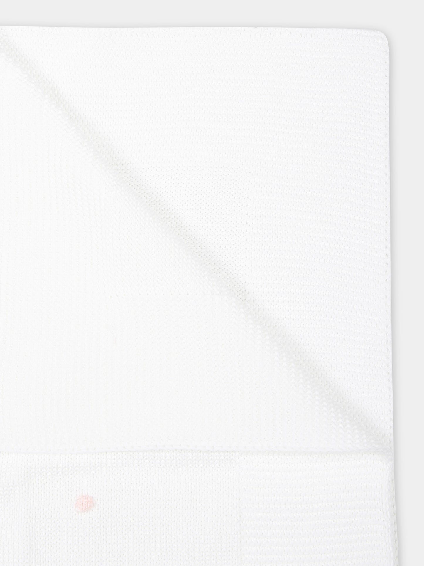 Coperta bianca per neonata con pois rosa,Little Bear,8102 BIANCO/CIPRIA