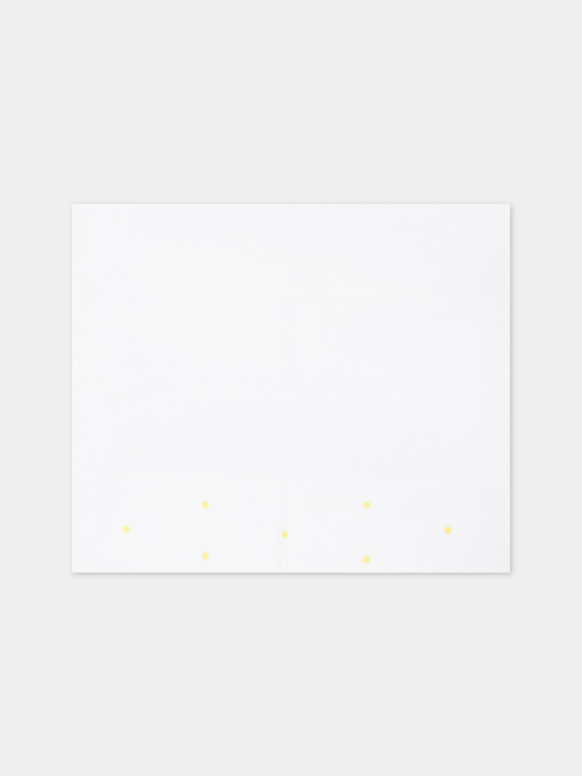 Lenzuolo bianco per neonati con pois gialli,Little Bear,2040 BIANCO/GIALLO
