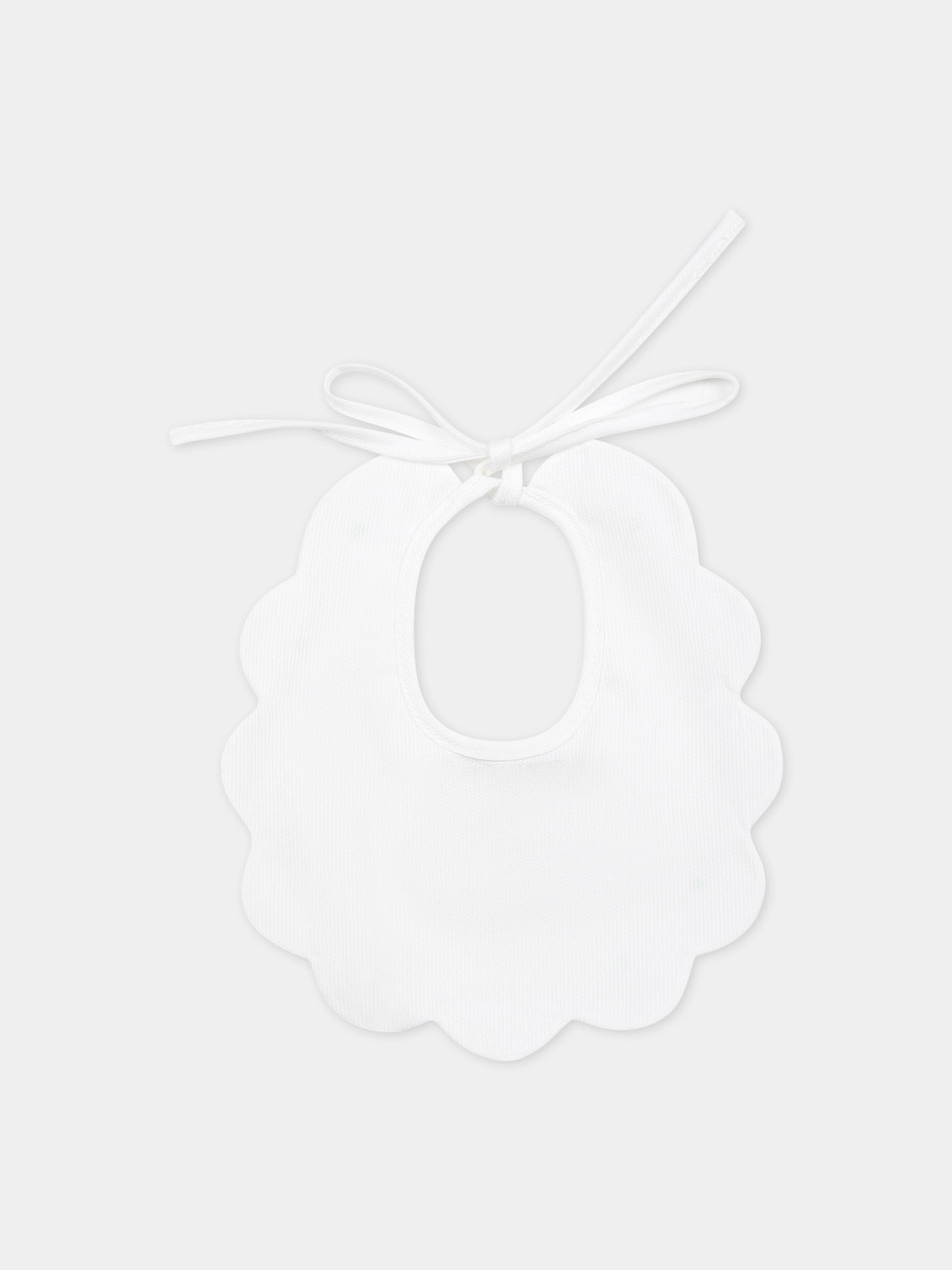 Bavaglino bianco per neonati con pois,Little Bear,2042 BIANCO/MENTA