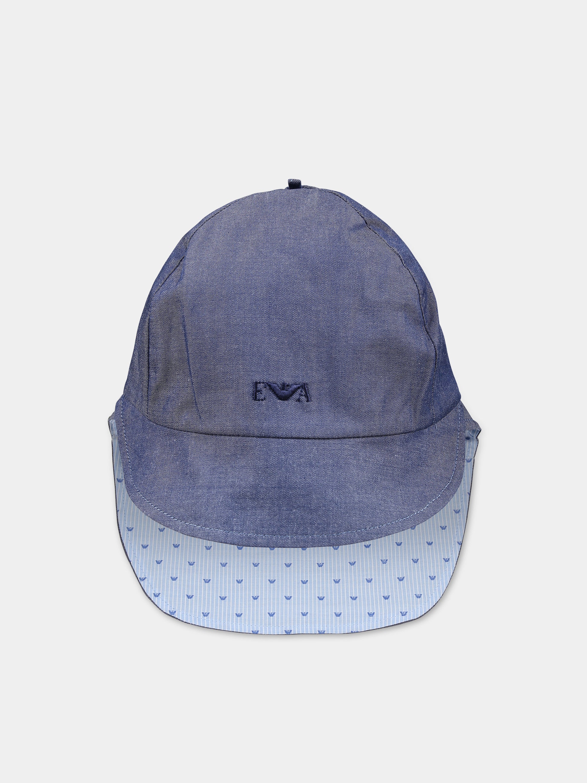 Cappello blu per neonato con aquilotto,Emporio Armani,3DN402 NN0PZ F742