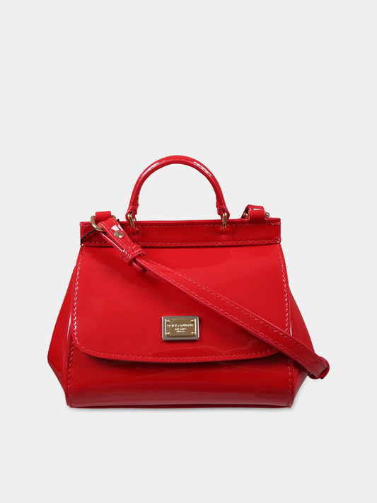 Borsa rossa per bambina con logo,Dolce & Gabbana Kids,EB0003 A1067 87124