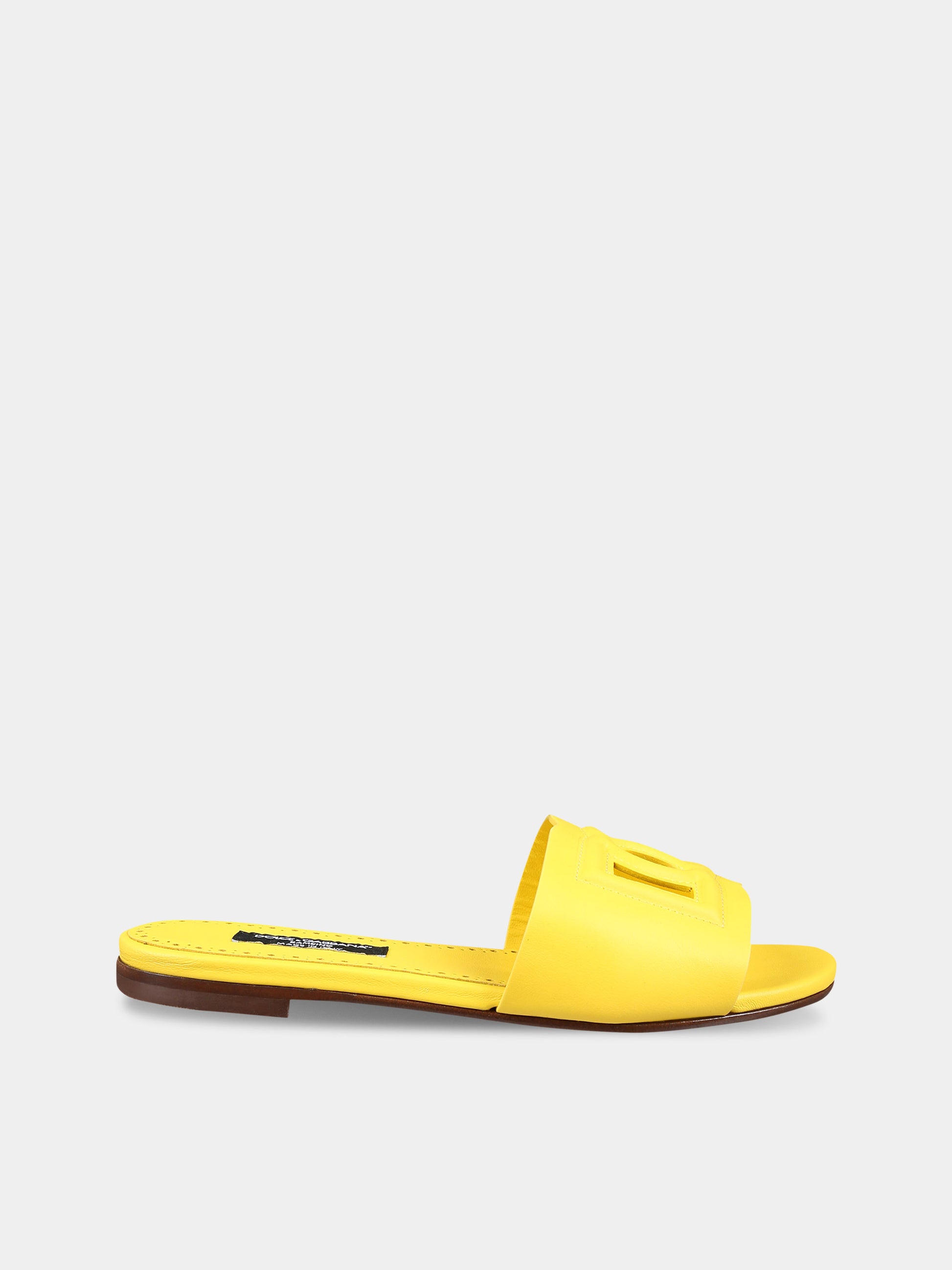 Sandali gialli per bambina con logo,Dolce & Gabbana Kids,D11032 A1735 80210