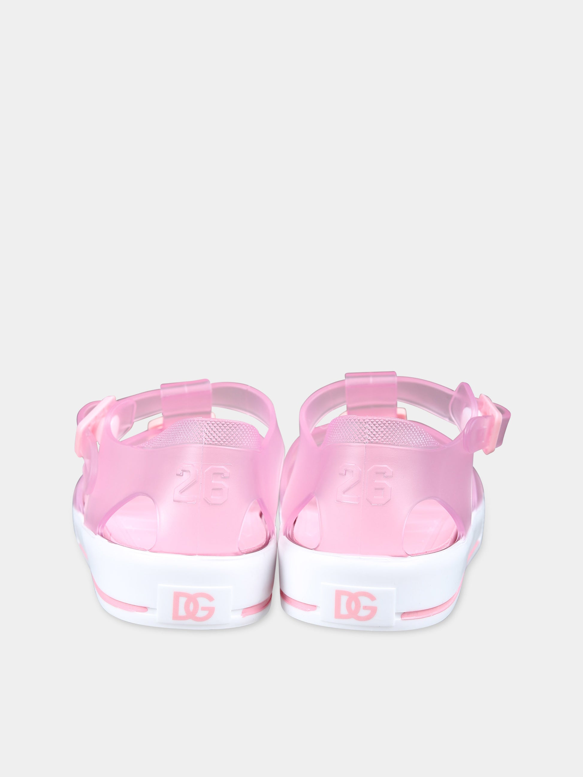 Ragnetti rosa per bambina con logo,Dolce & Gabbana Kids,DN0115 AT079 8B405
