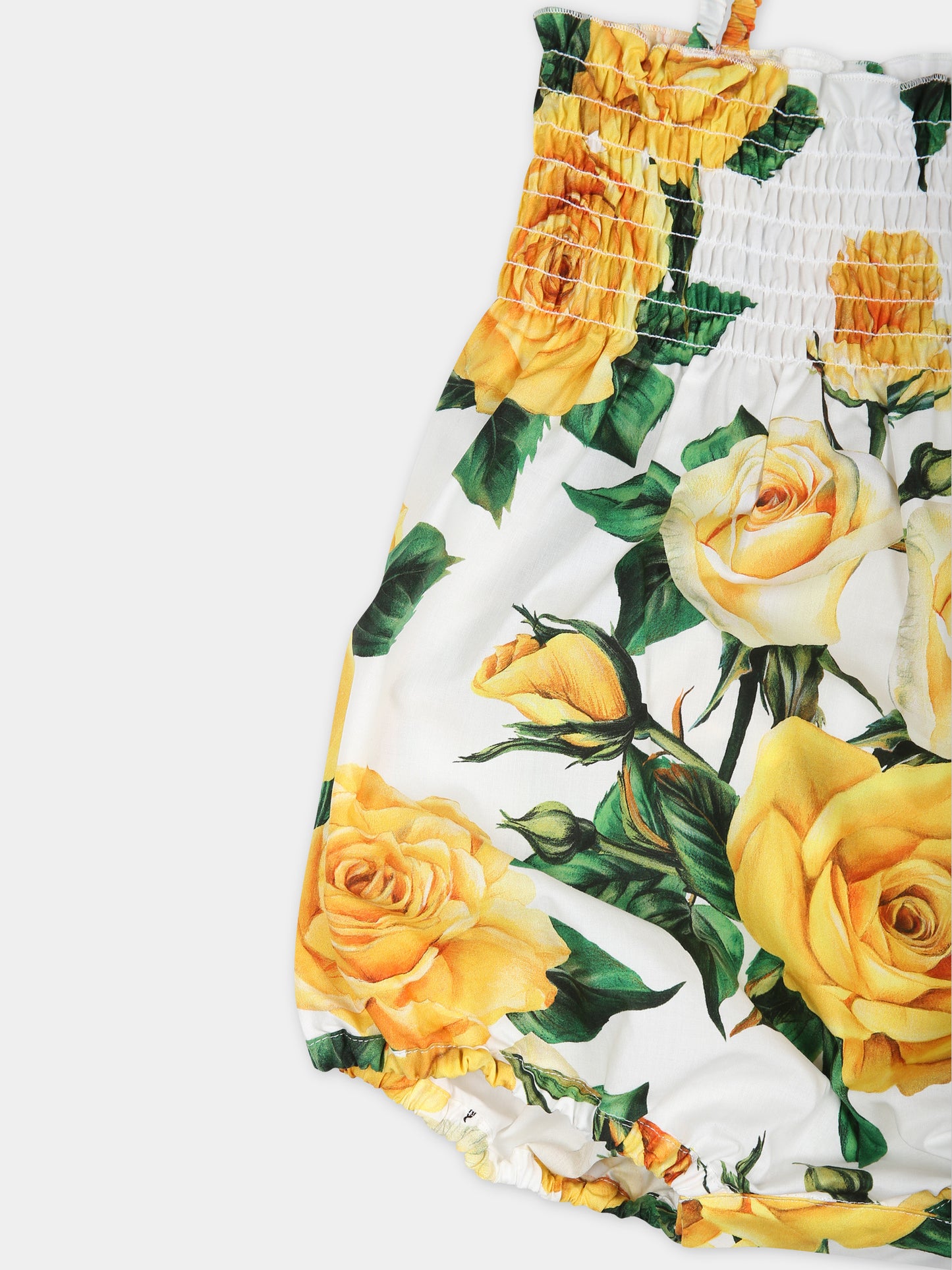 Pagliaccetto bianco per neonata a fantasia flowering,Dolce & Gabbana Kids,L21O70 HS5QR HA3VO