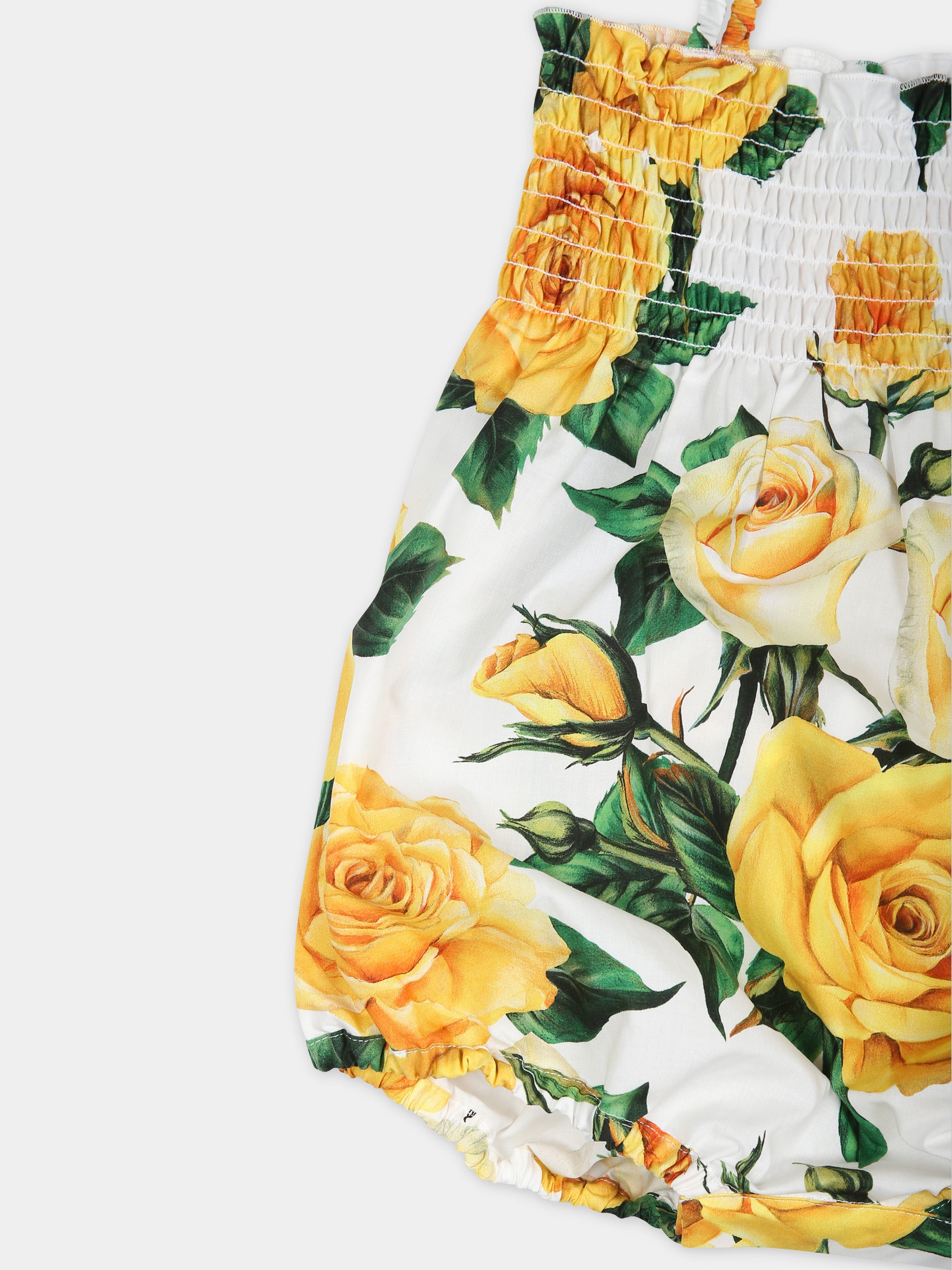 Pagliaccetto bianco per neonata a fantasia flowering,Dolce & Gabbana Kids,L21O70 HS5QR HA3VO