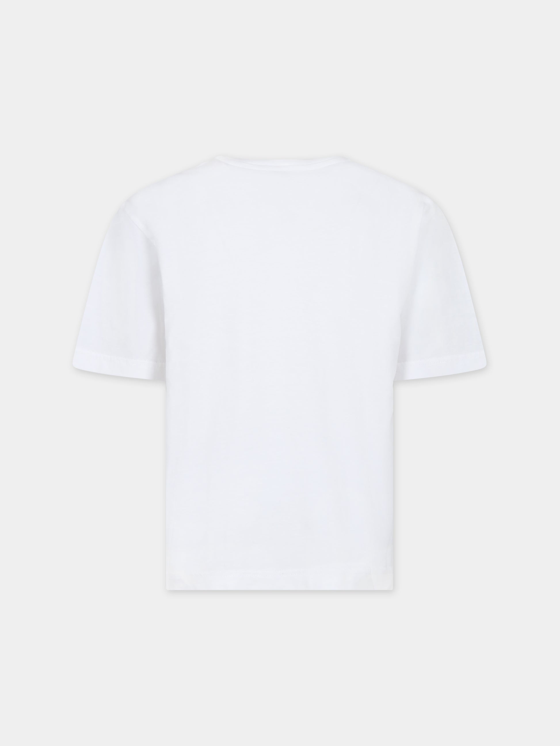 T-shirt bianca per bambino con iconico monogramma,Dolce & Gabbana Kids,L4JTEY G7L0A W0800
