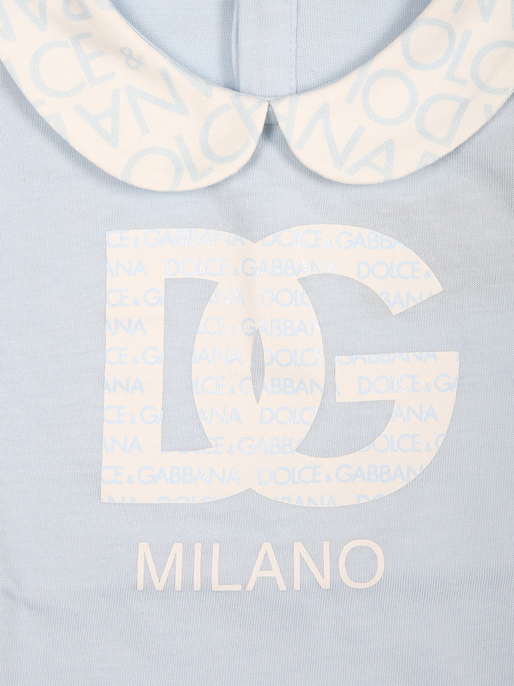 Pagliaccetto celeste per neonato con logo,Dolce & Gabbana Kids,L1JO7K G7L5N B3033