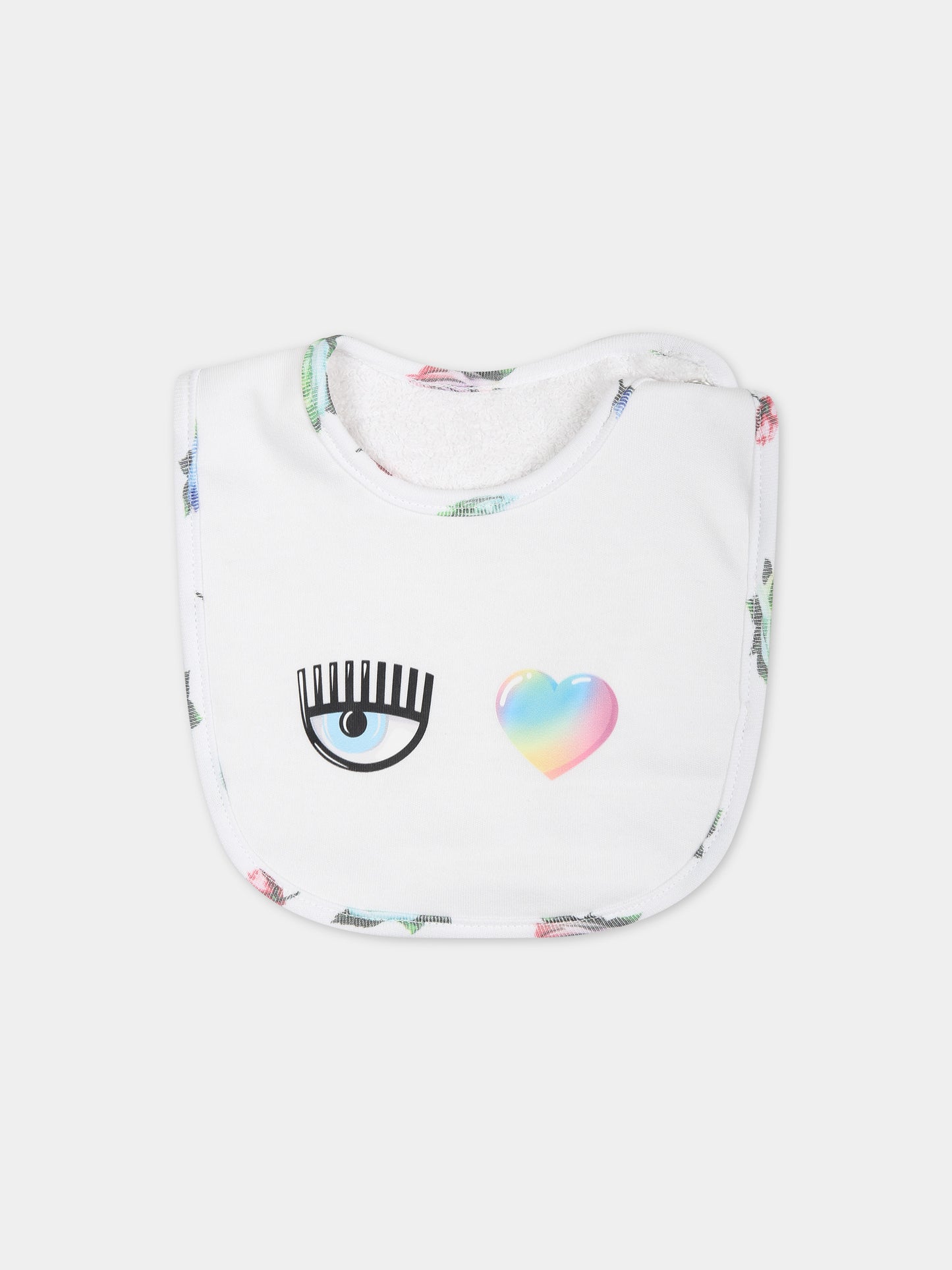 Tutina rosa per neonata con eyes flirting e rose multicolor,Chiara Ferragni Collection,55C500 3001 9984