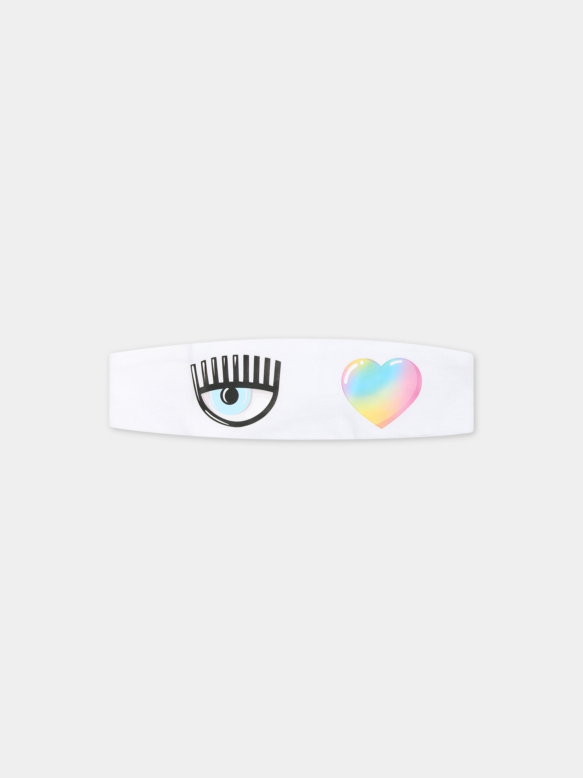 Fascia bianca per neonata con con eyes flirting,Chiara Ferragni Collection,53C001 3021 0099