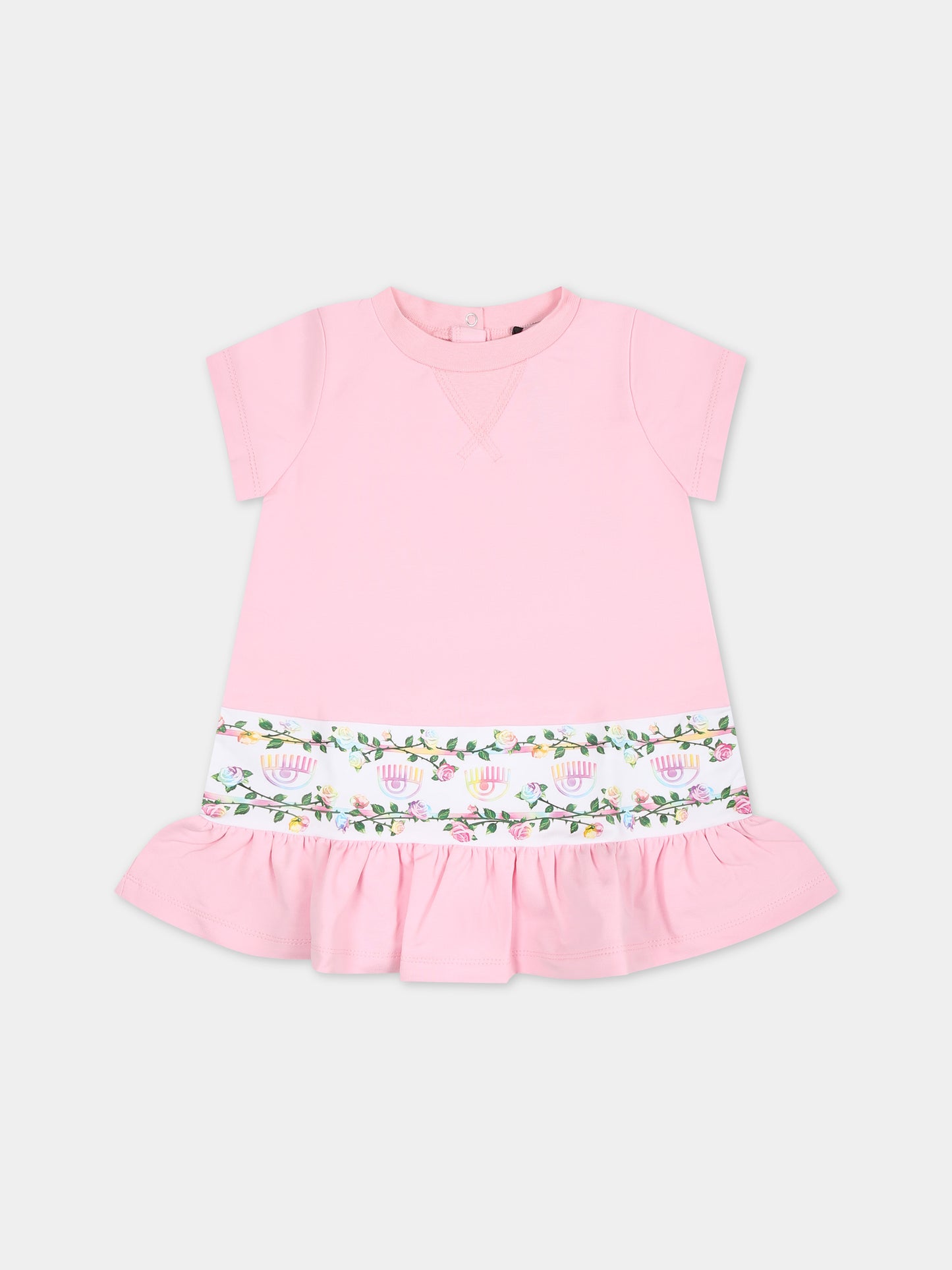 Vestito casual rosa per bambina con eyestar,Chiara Ferragni Collection,53C900 3020 090F