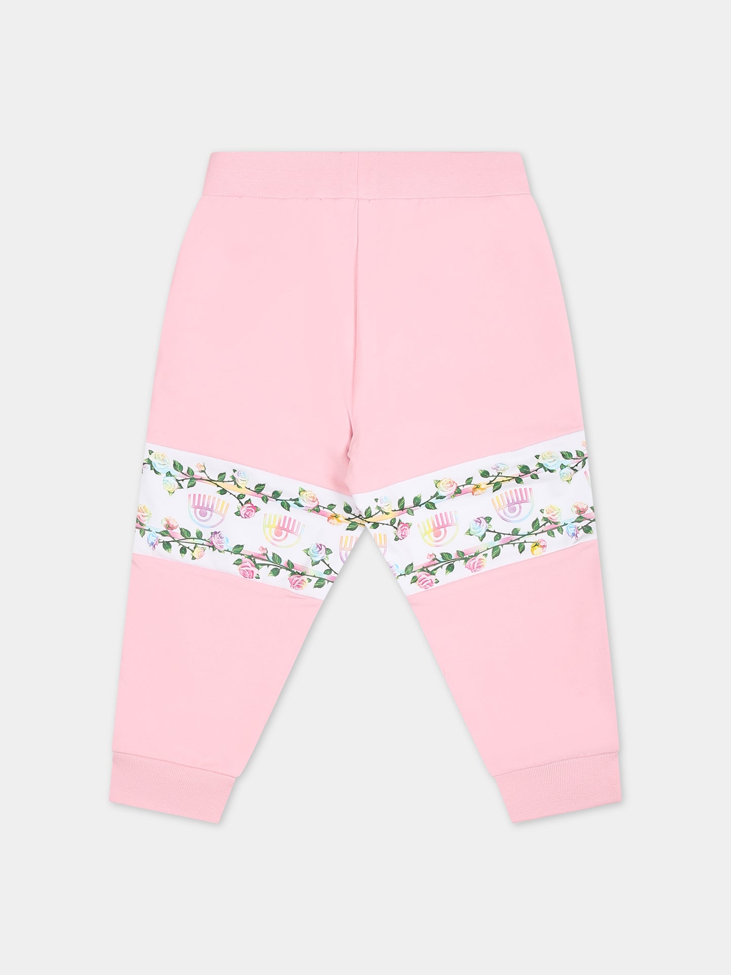 Pantaloni sportivi rosa per neonata con eyestar,Chiara Ferragni Collection,53C400 3020 090F