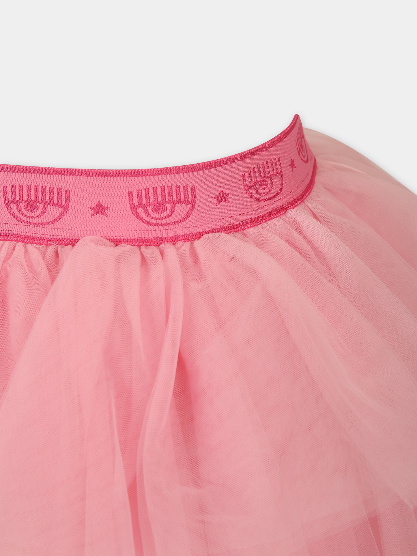 Gonna rosa in tulle con eyes flirting,Chiara Ferragni Collection,51C700 T9945 090F