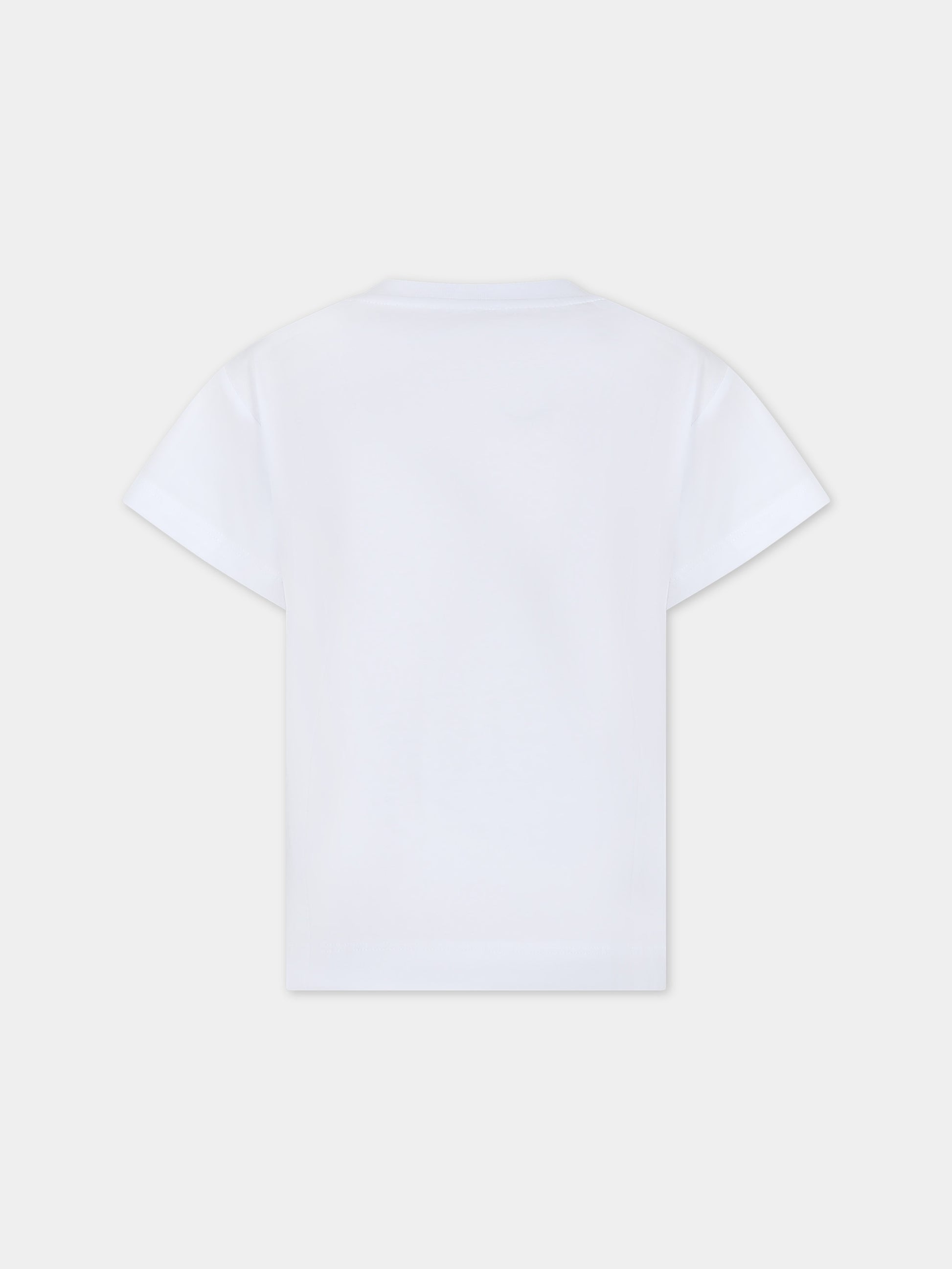 T-shirt bianca per bambina con eye flirting e cuore,Chiara Ferragni Collection,59C613 3021 0099