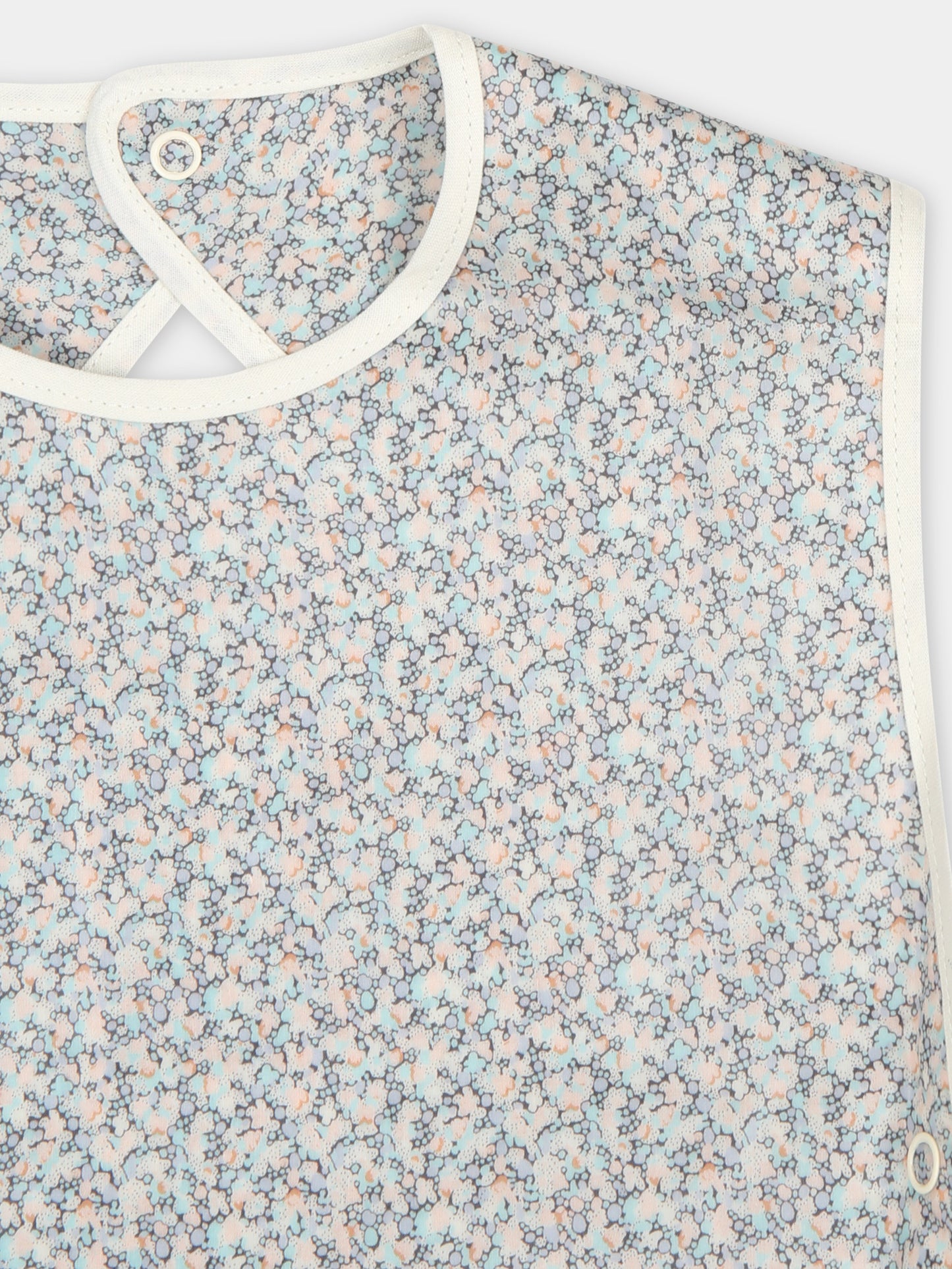 Bavaglino celeste per neonati con stampa fiori,Bonpoint,S04OACW00002 610B