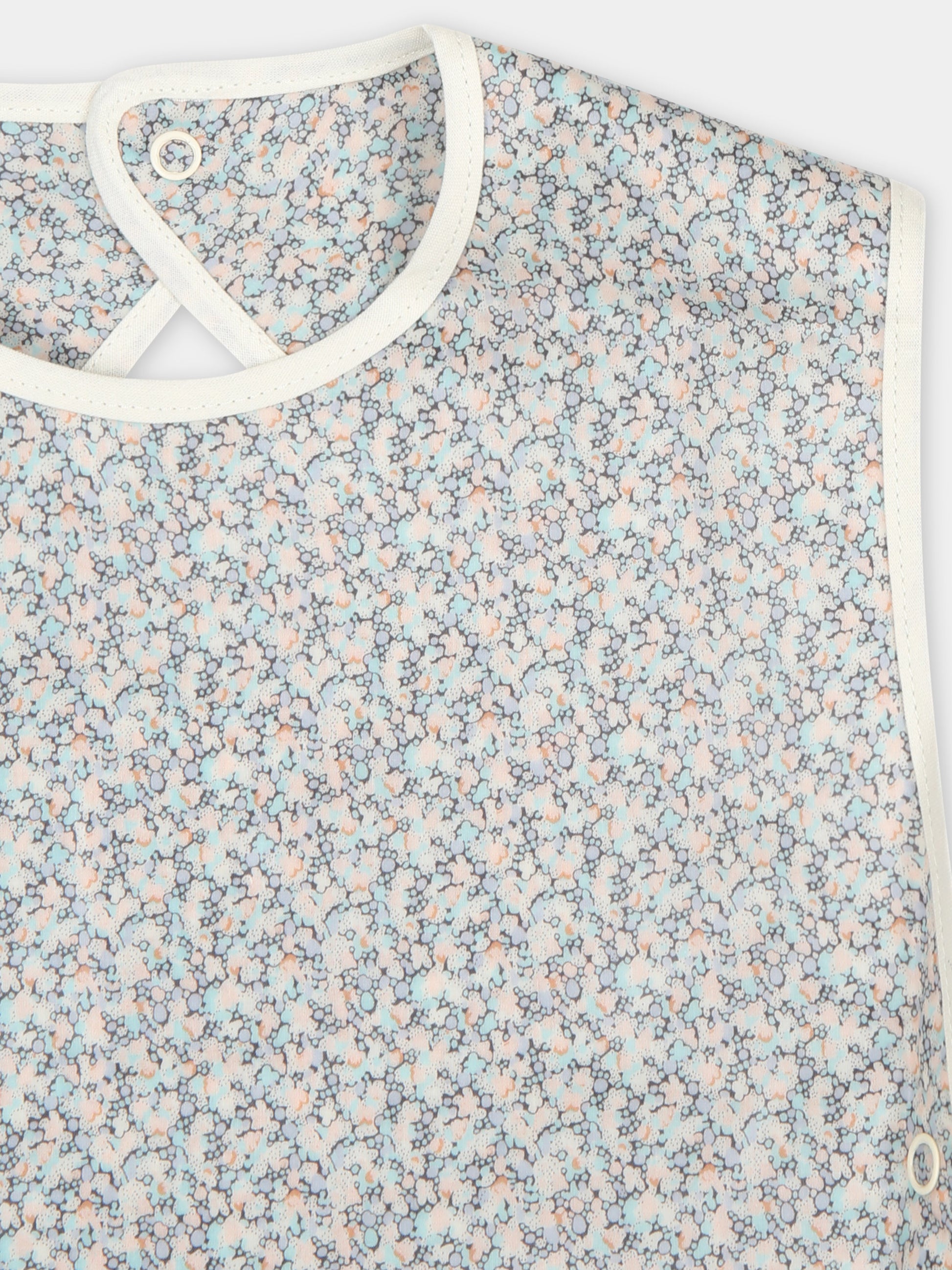 Bavaglino celeste per neonati con stampa fiori,Bonpoint,S04OACW00002 610B