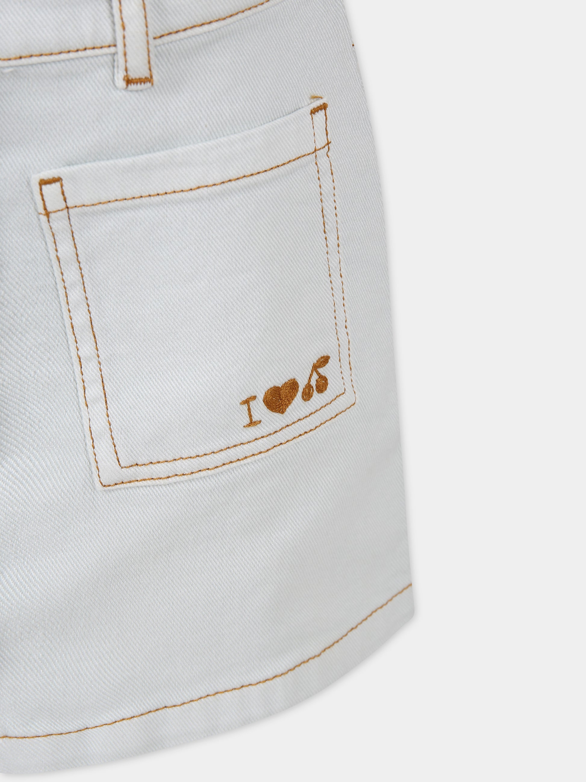 Gonna in denim per bambina con bottoni sulla parte anteriore,Bonpoint,S04GSKW00052 012